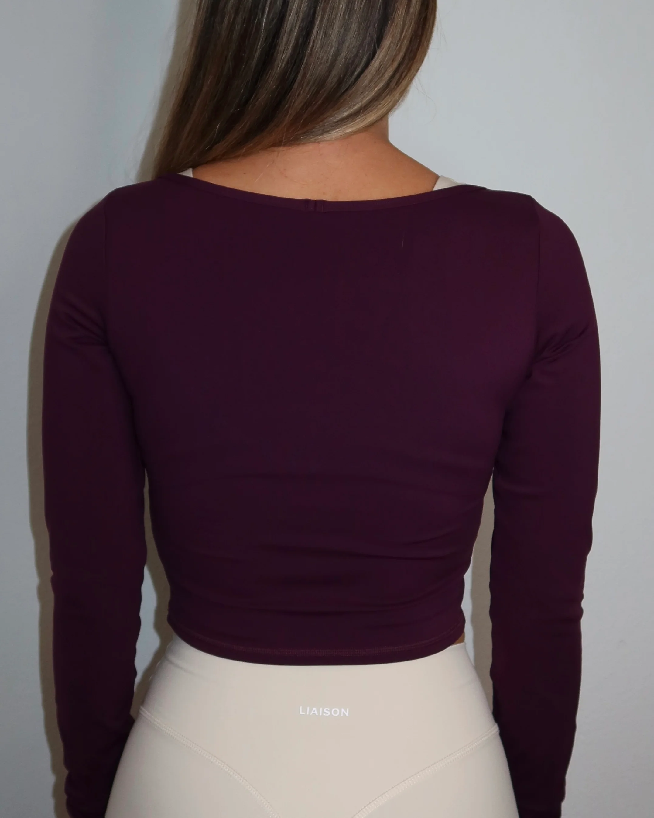 Aura Long Sleeve - Merlot (active material) - Image 6