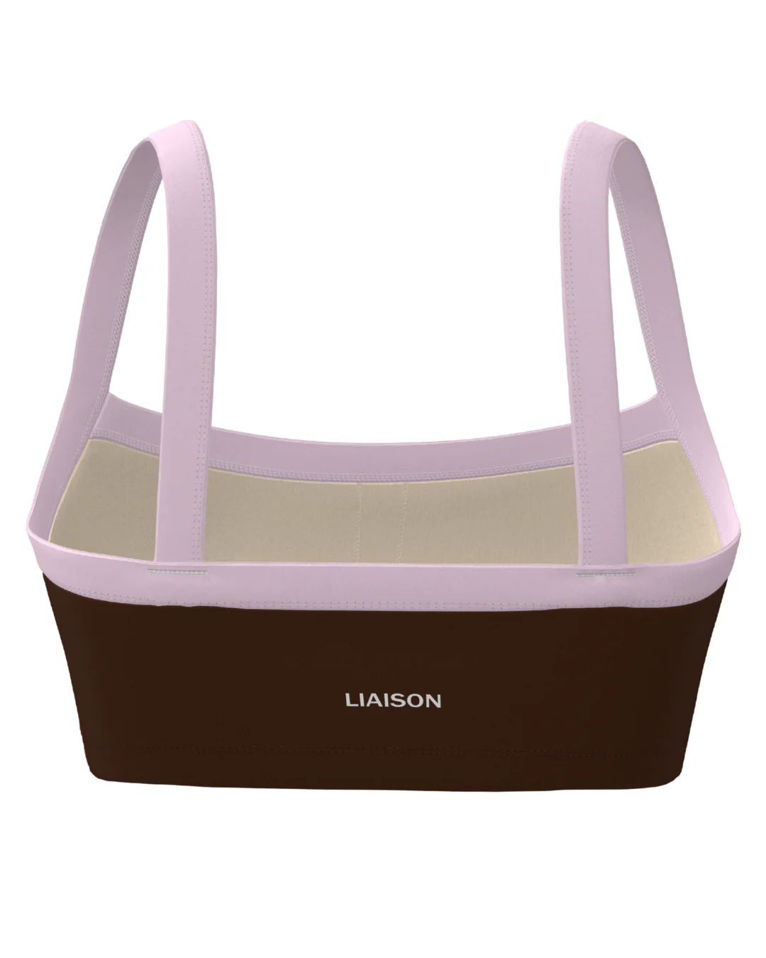 Basic Contrast Bra - Mocha Brown & Soft Pink - Image 2