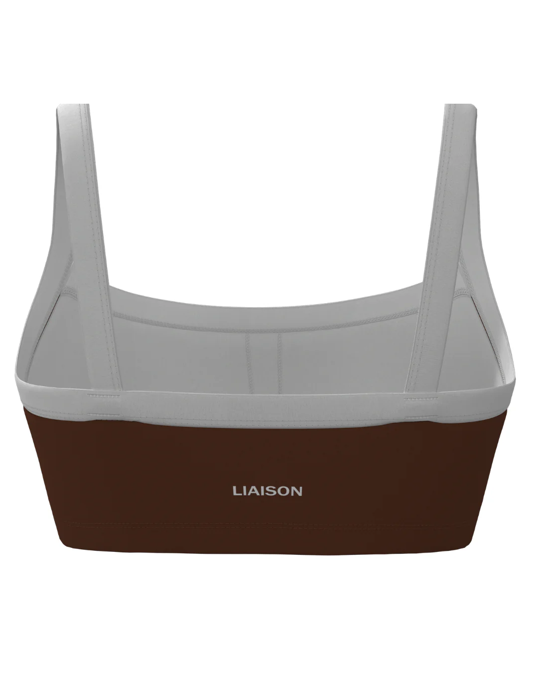 Basic Contrast Bra - Mocha Brown & White - Image 3
