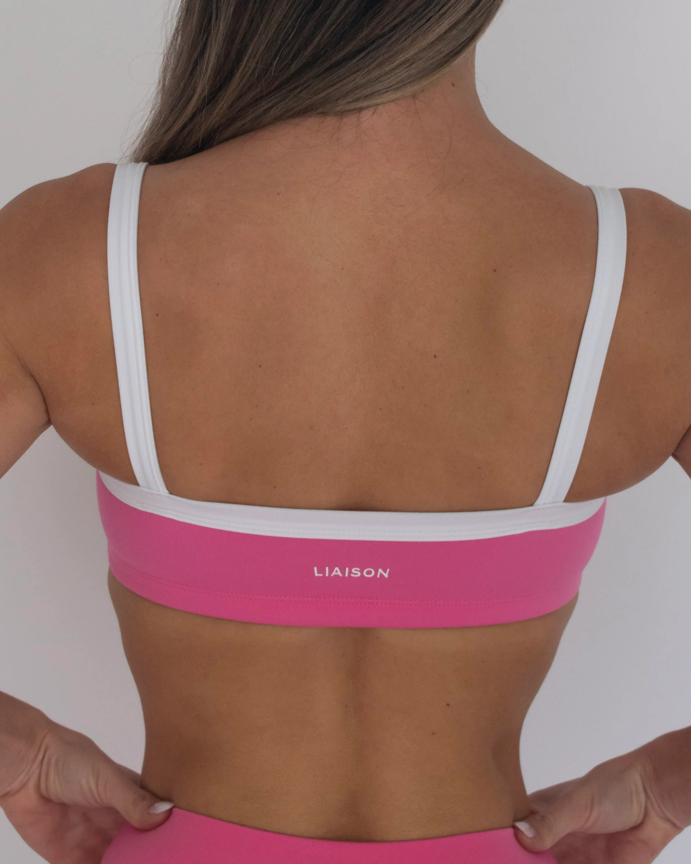 Basic Contrast Bra - Passion Pink & White - Image 4