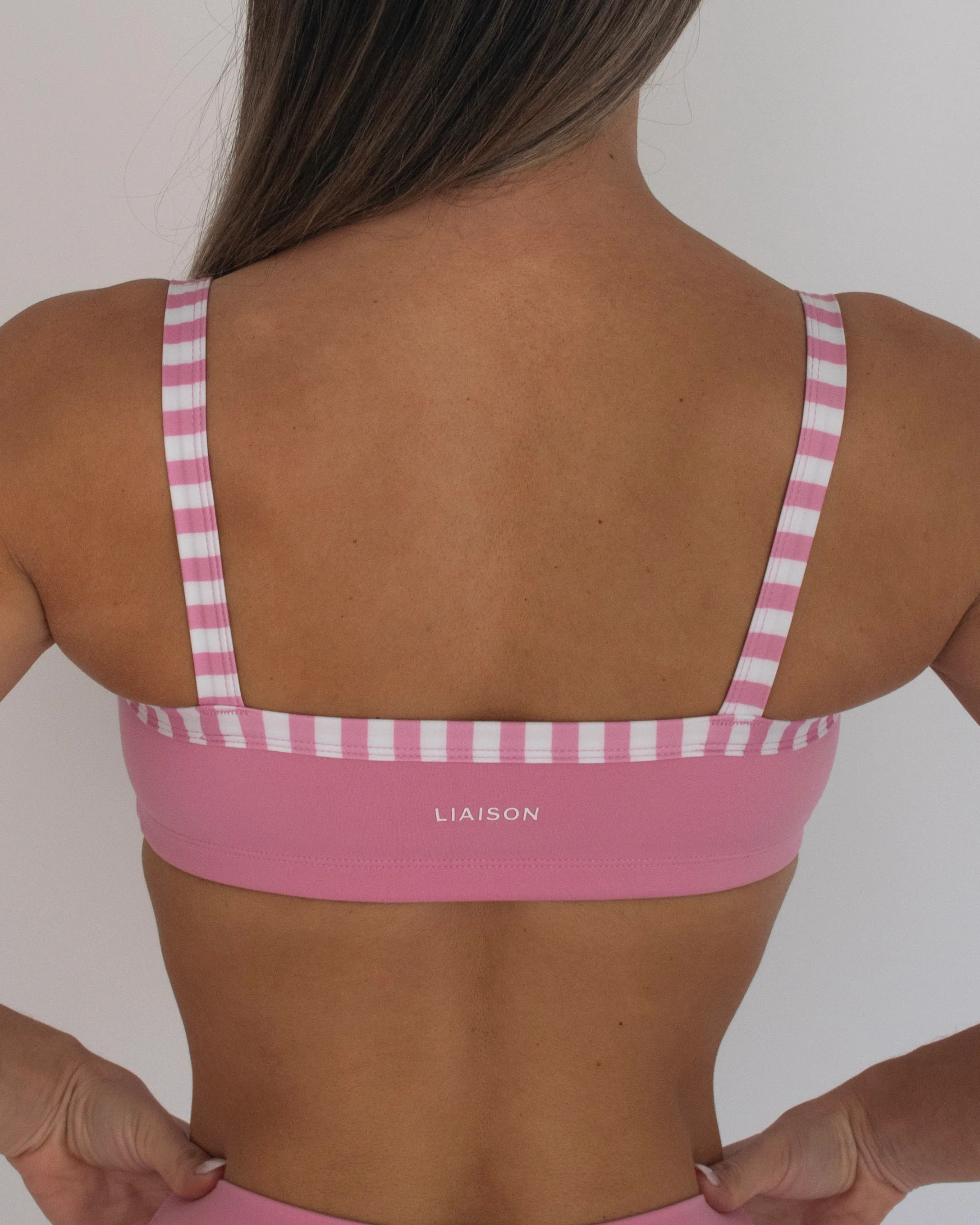 Basic Contrast Bra - Petal Pink & Stripes - Image 4
