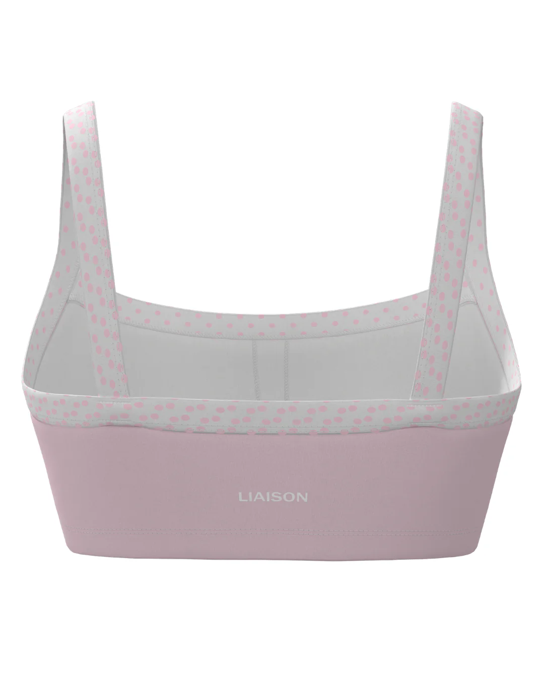 Basic Contrast Bra - Soft Pink & White Polka Dots - Image 3