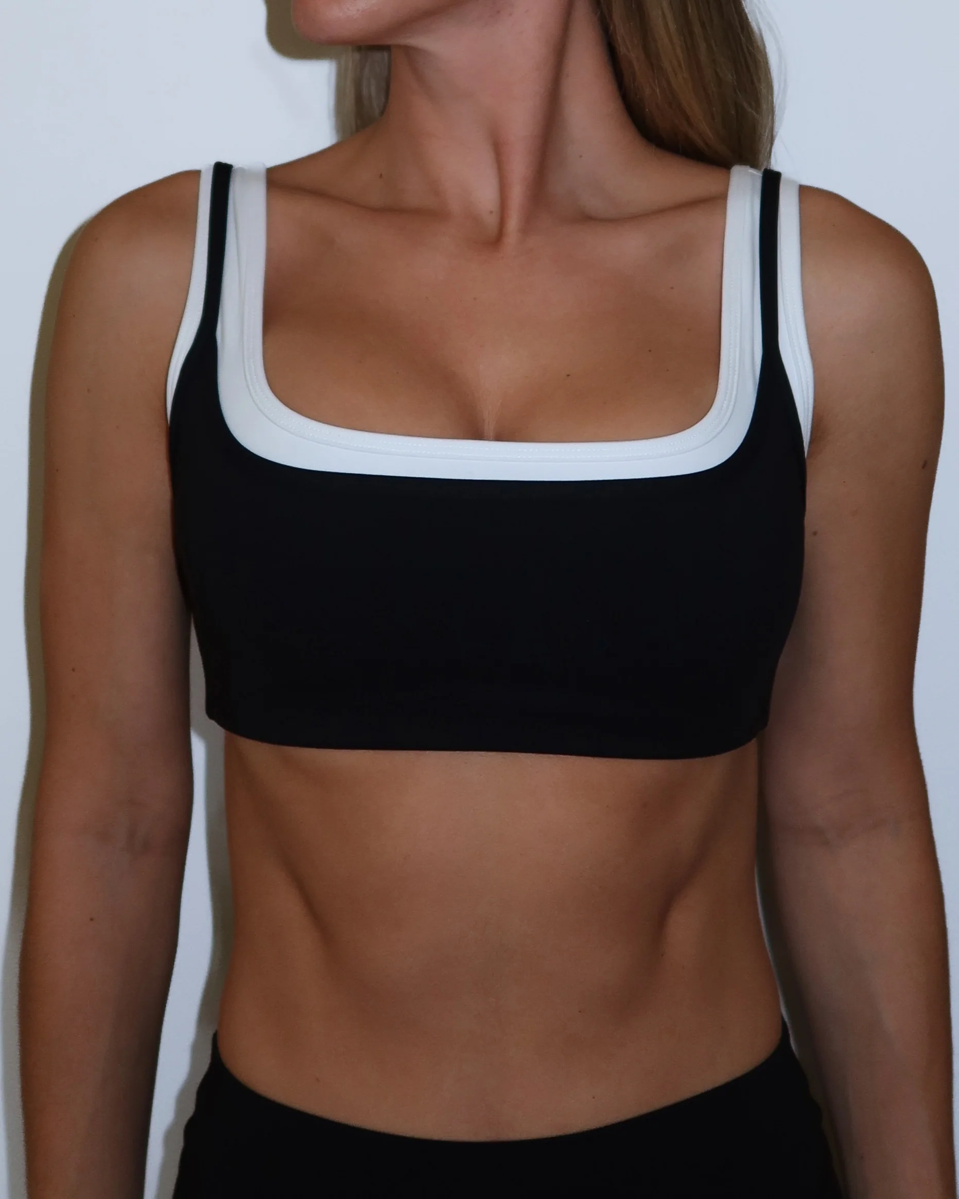 Double Layer Core Bra - Black & White - Image 2