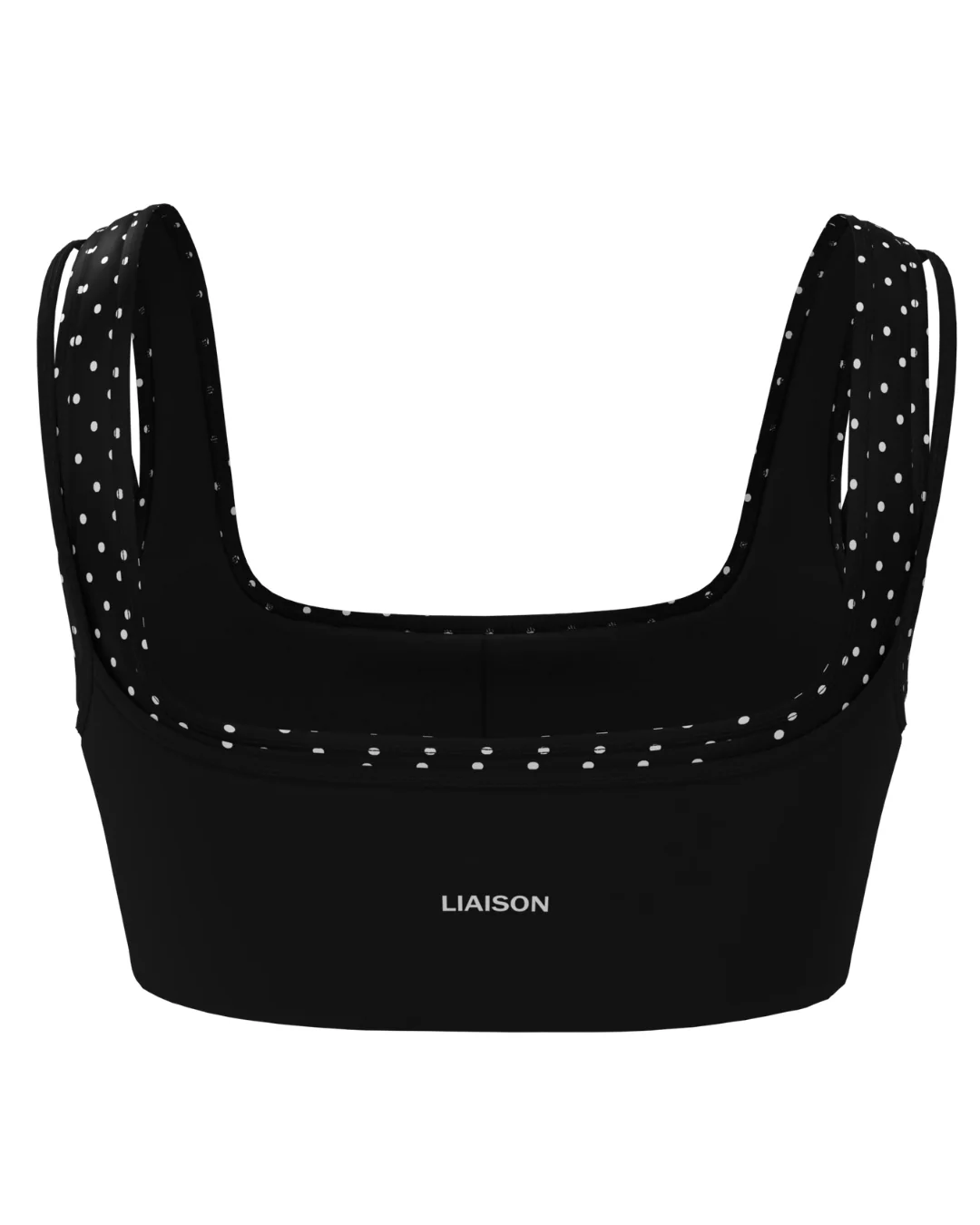 Double Layer Core Bra - Black & White Polka Dots - Image 3