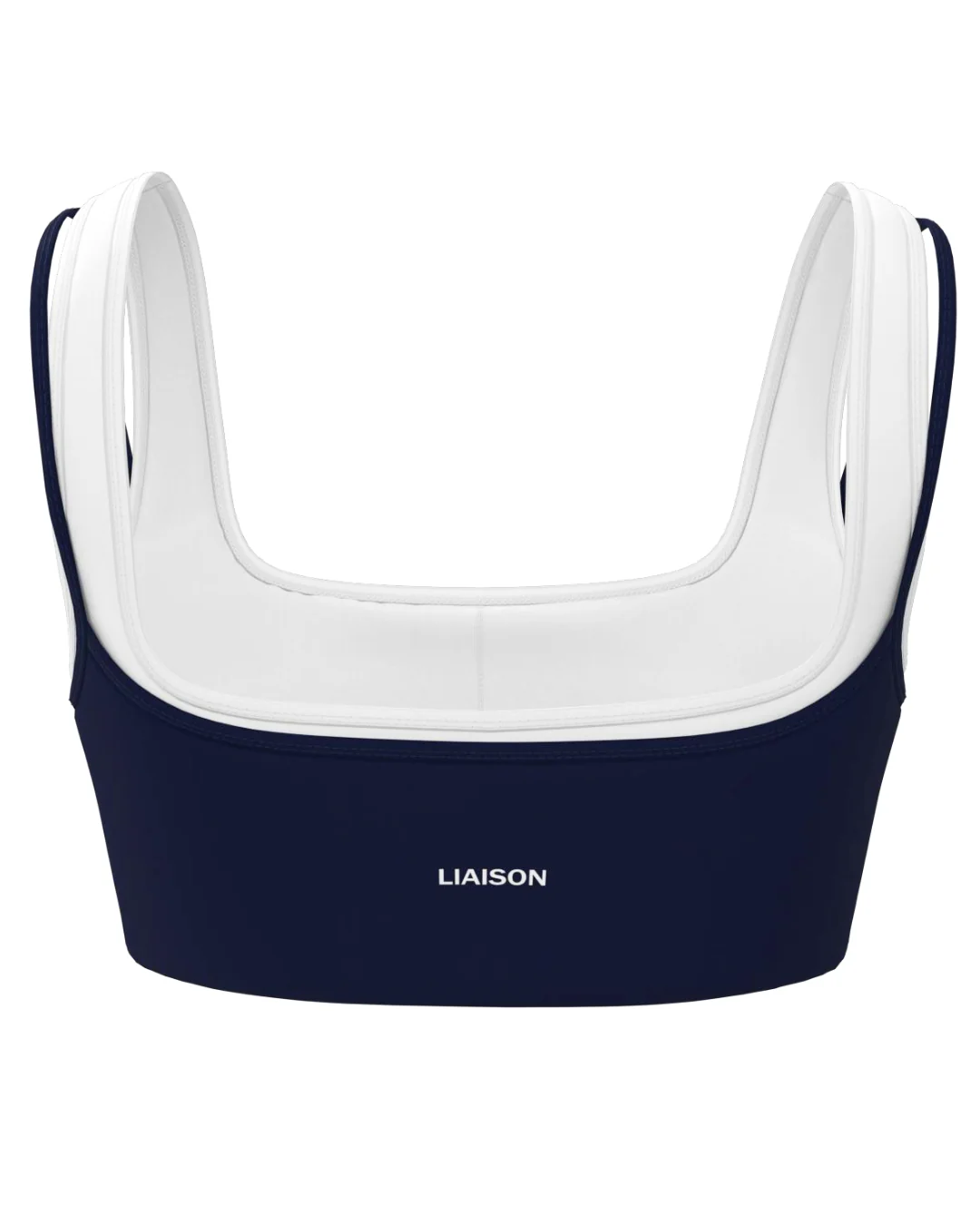 Double Layer Core Bra - Navy & White - Image 3