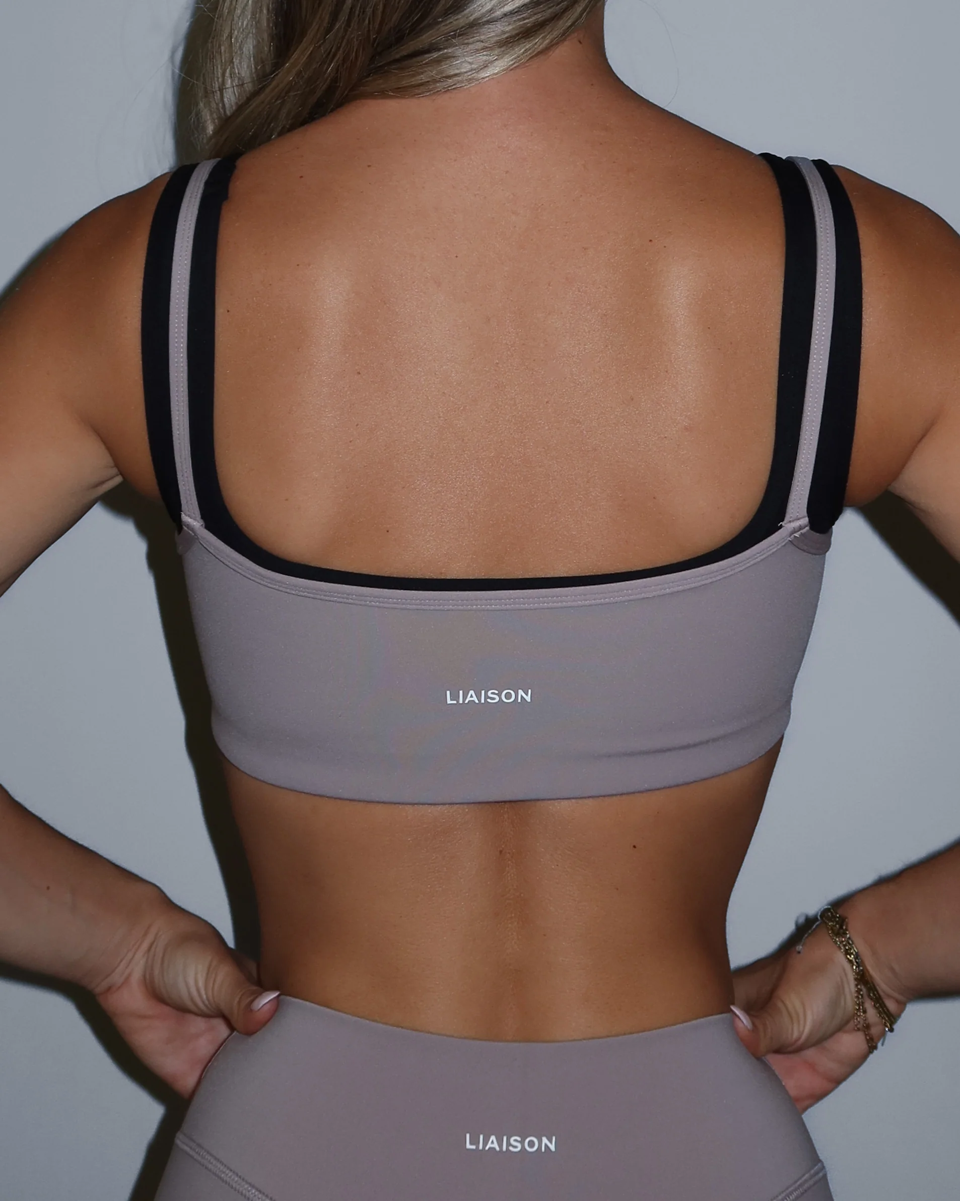 Double Layer Core Bra - Truffle & Black - Image 4