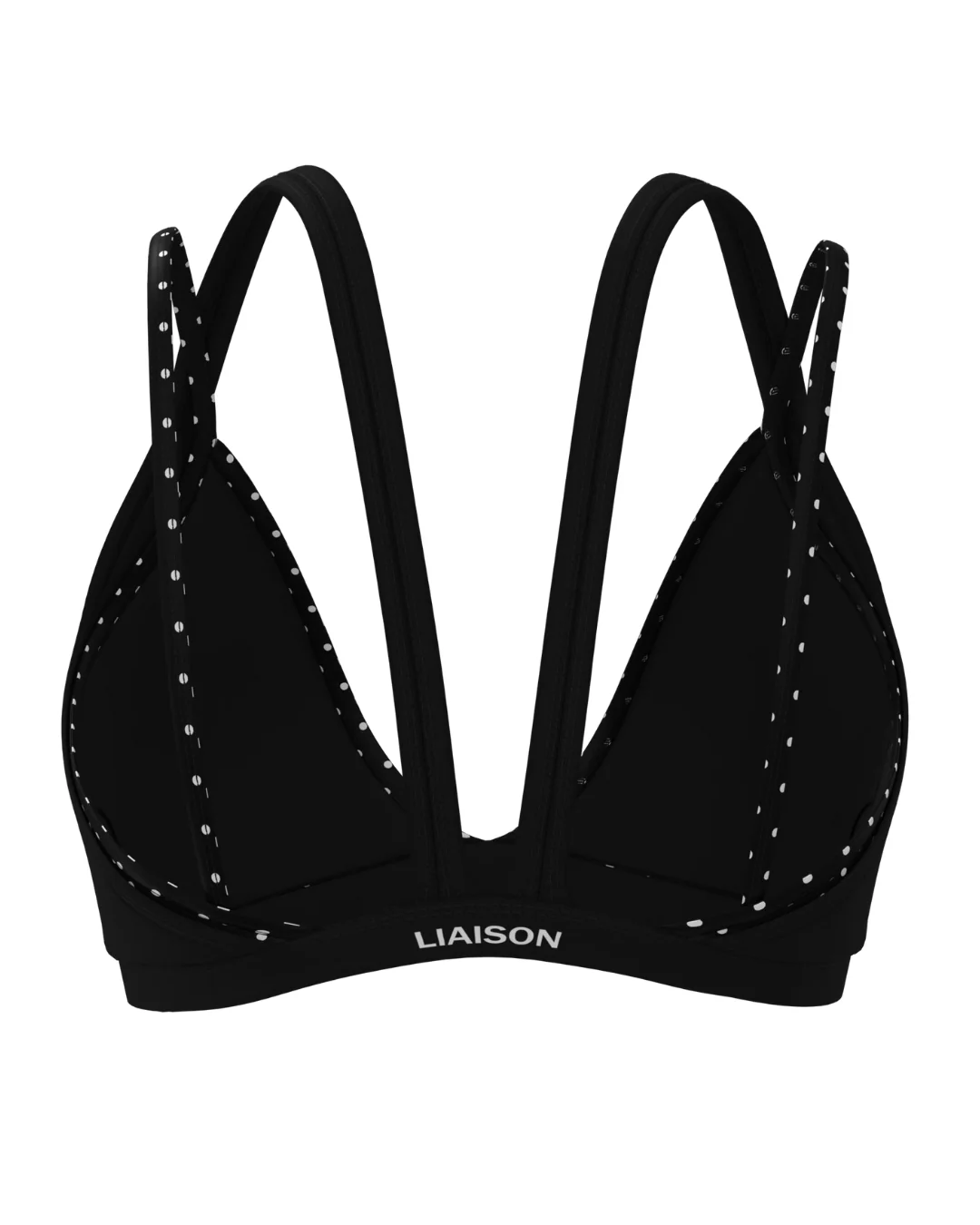 Double Layer Pulse Bra - Black & White Polka Dots - Image 3