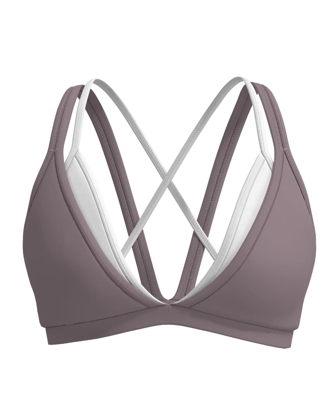 Double Layer Pulse Bra - Mauve & White