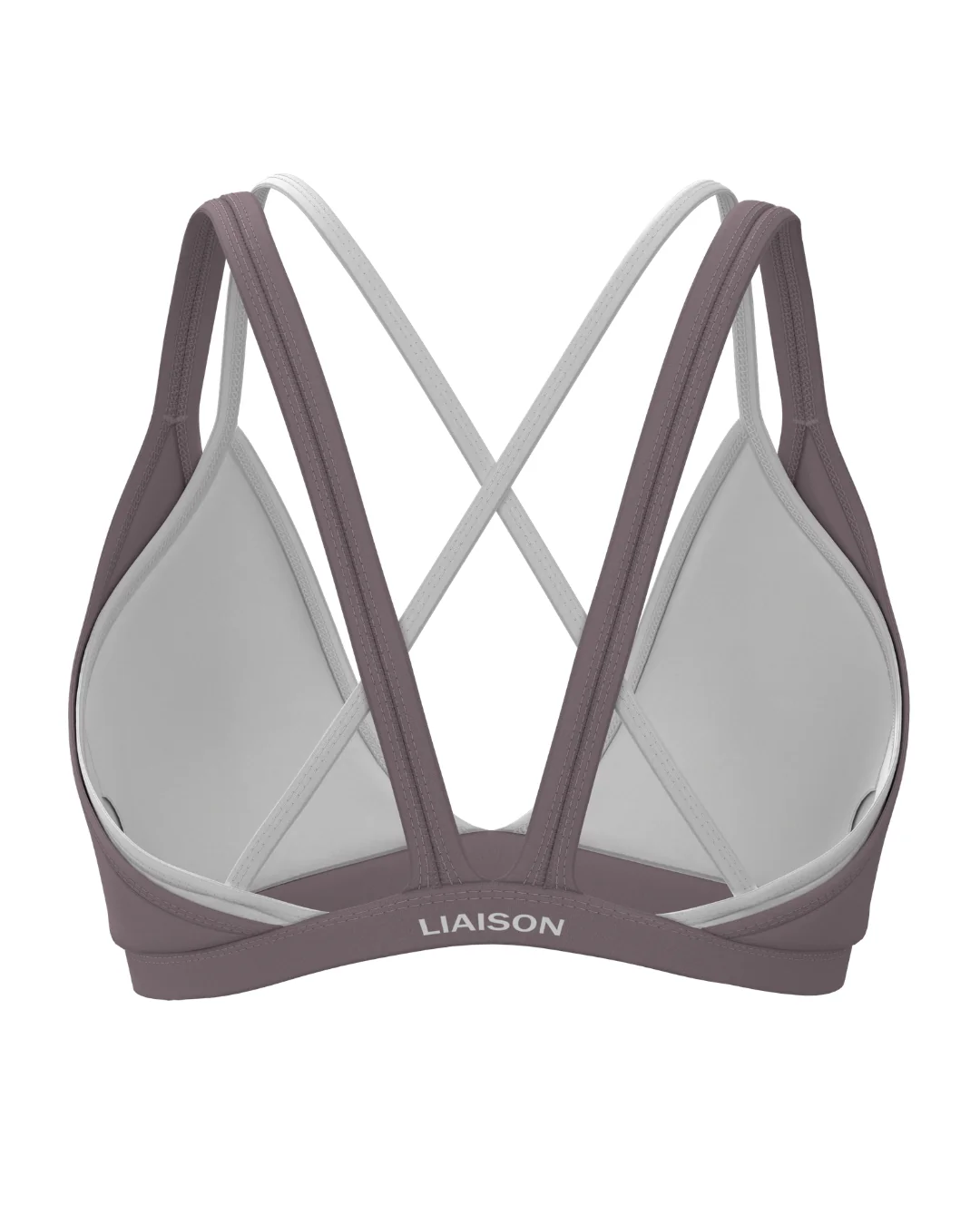 Double Layer Pulse Bra - Mauve & White - Image 3