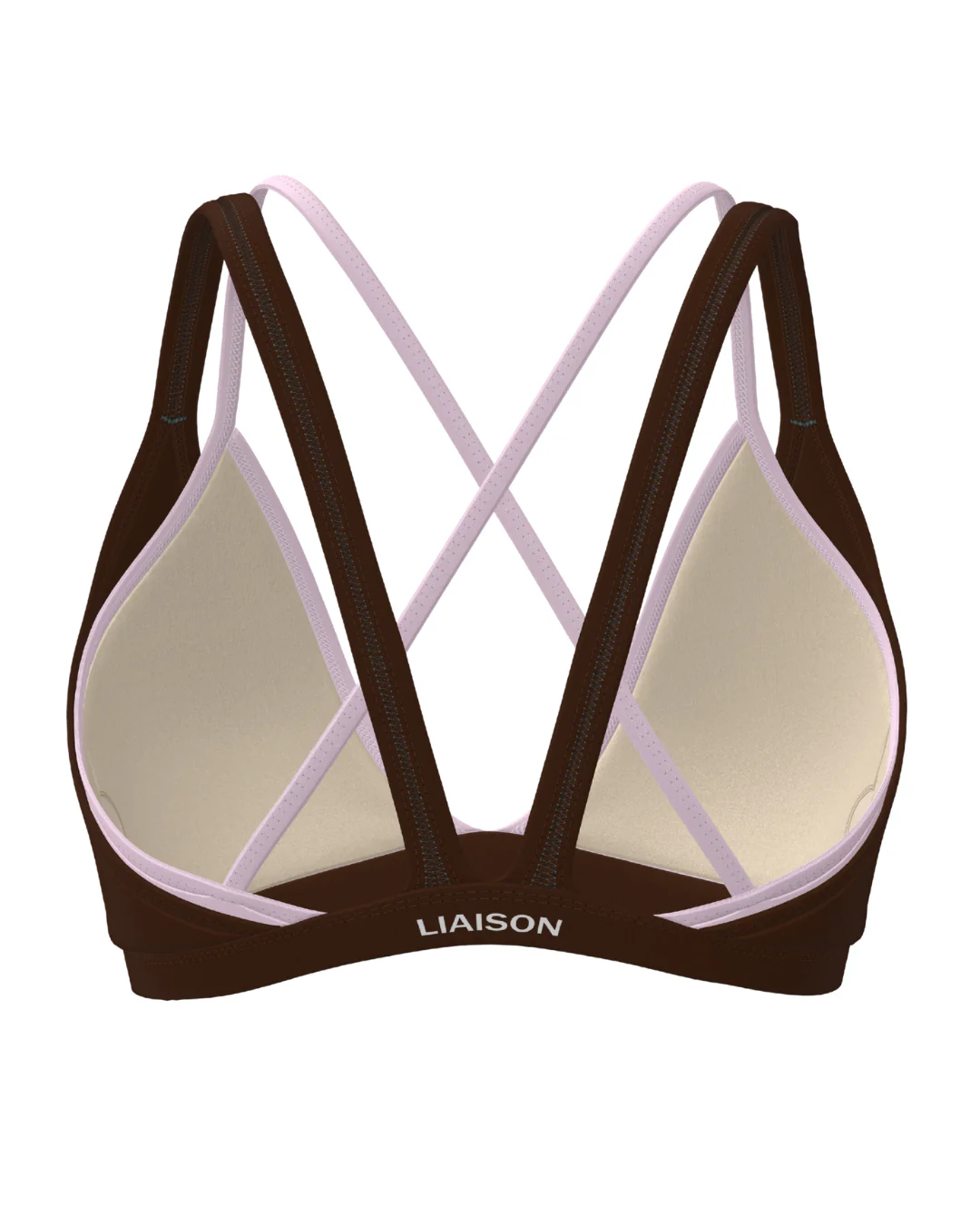 Double Layer Pulse Bra - Mocha Brown & Soft Pink - Image 2