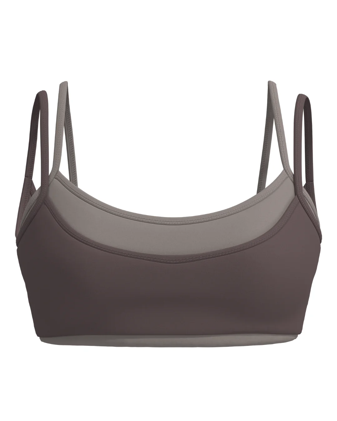 Double Layer Scoop Bra - Ash Brown & Truffle