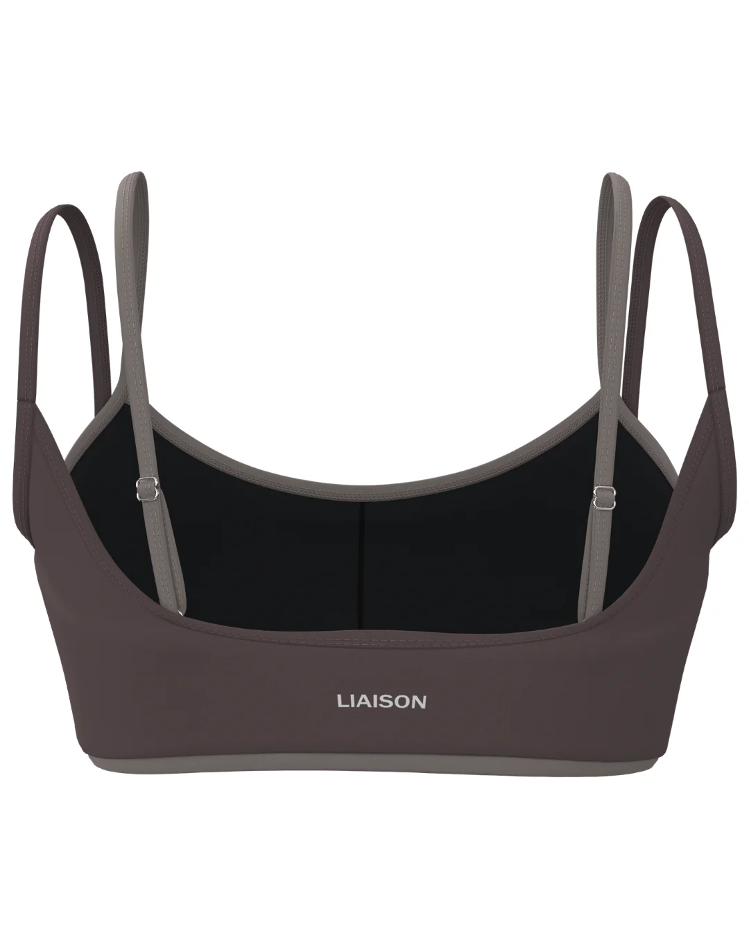 Double Layer Scoop Bra - Ash Brown & Truffle - Image 2