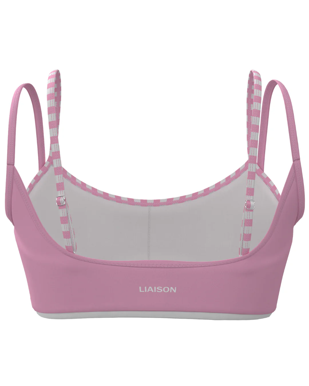 Double Layer Scoop Bra - Petal Pink & Stripes - Image 3