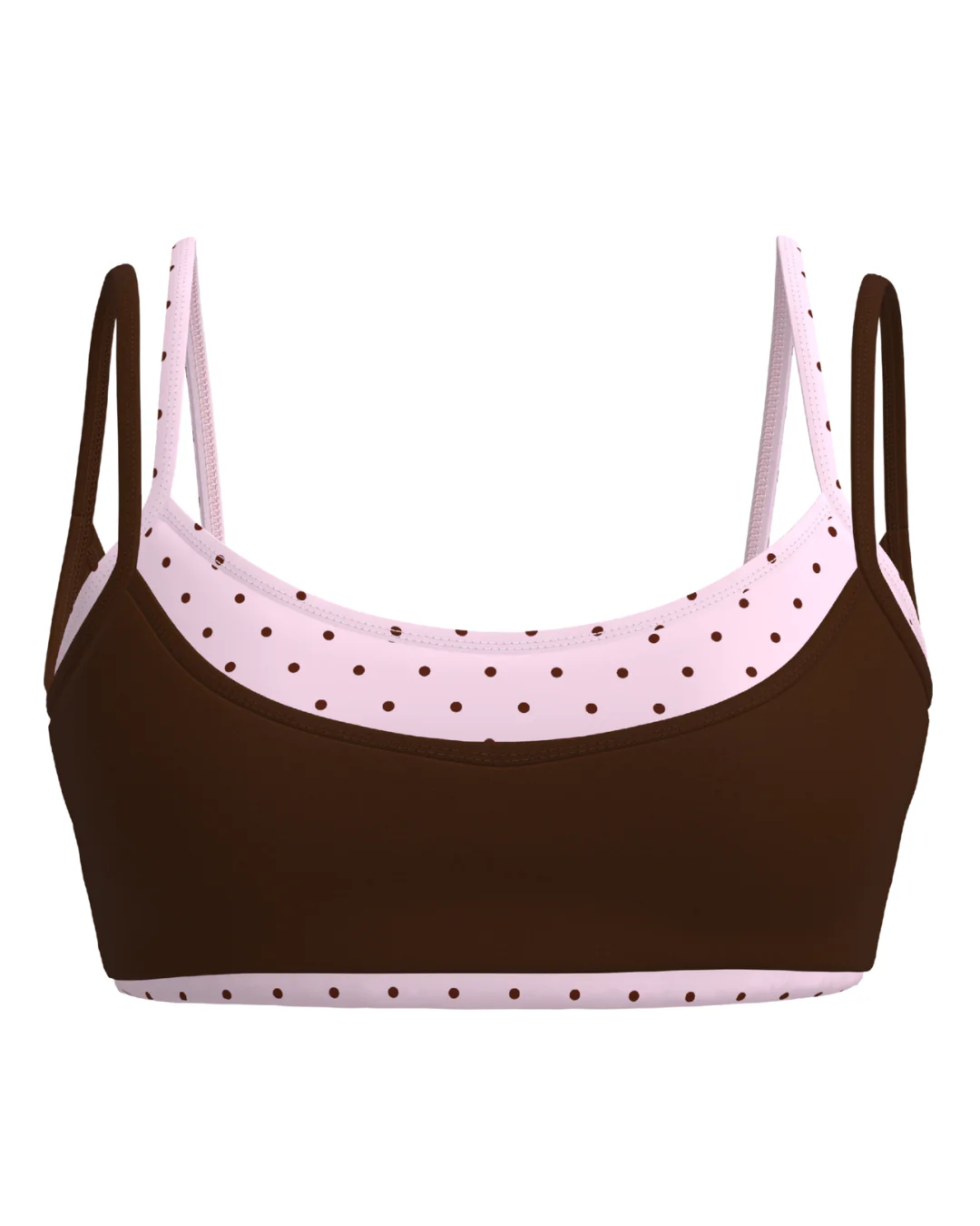 Double Layer Scoop Bra - Rosette