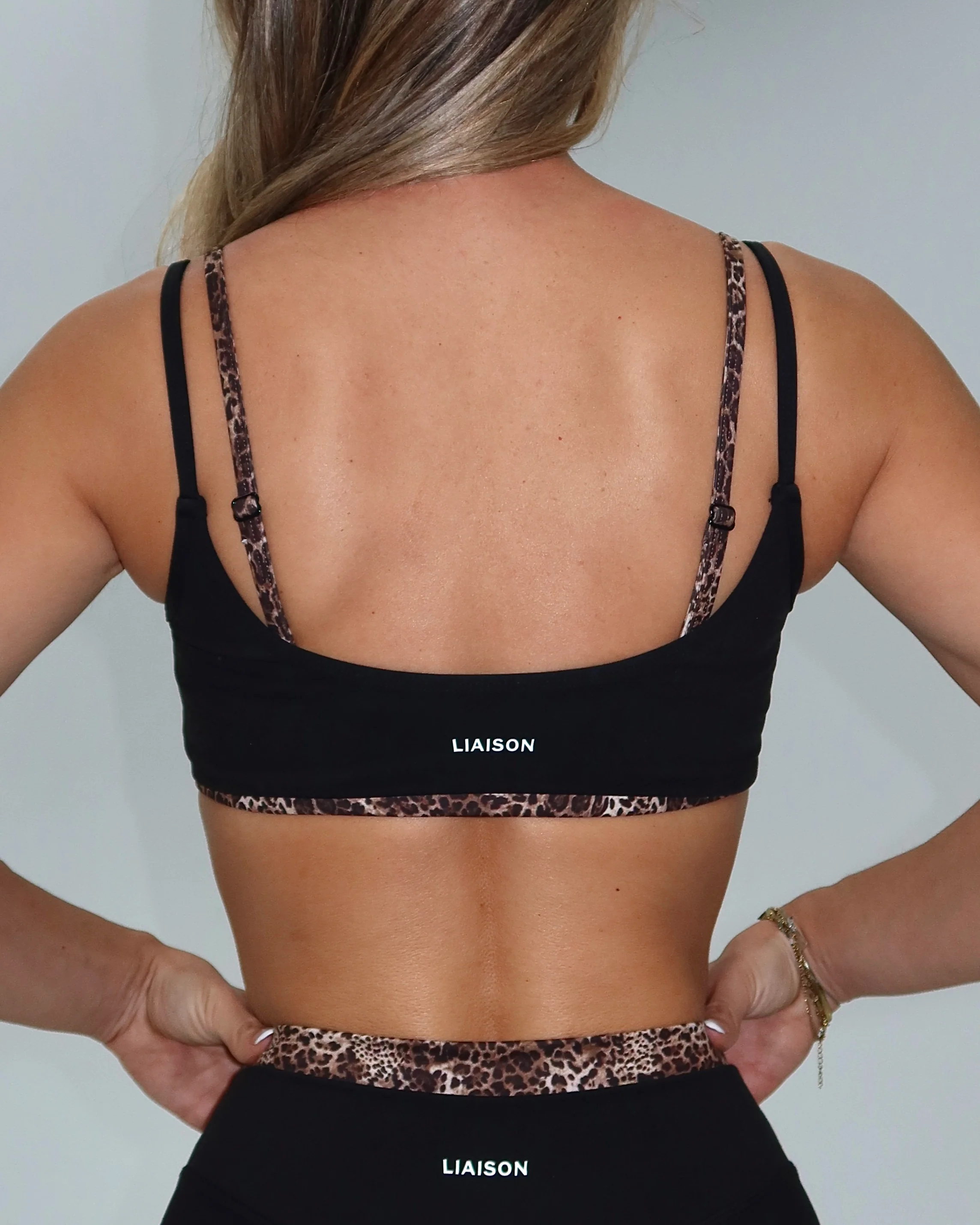 Double Layer Scoop Bra - Black & Wild Side - Image 4
