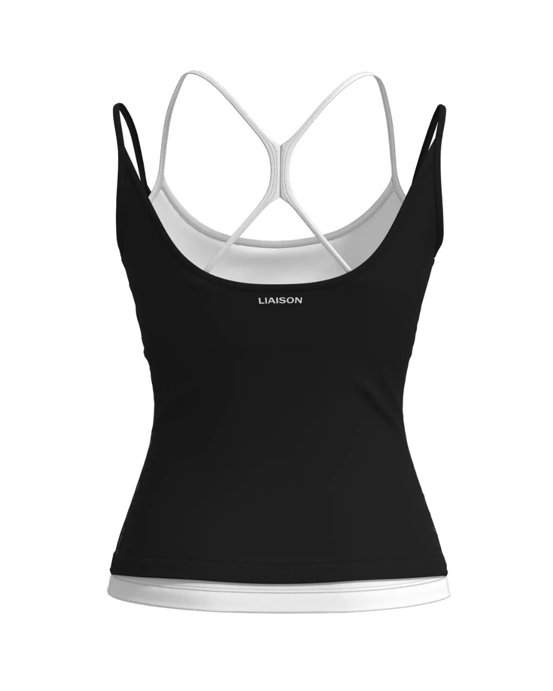 Double Layer Sporty Tank - Black & White - Image 3