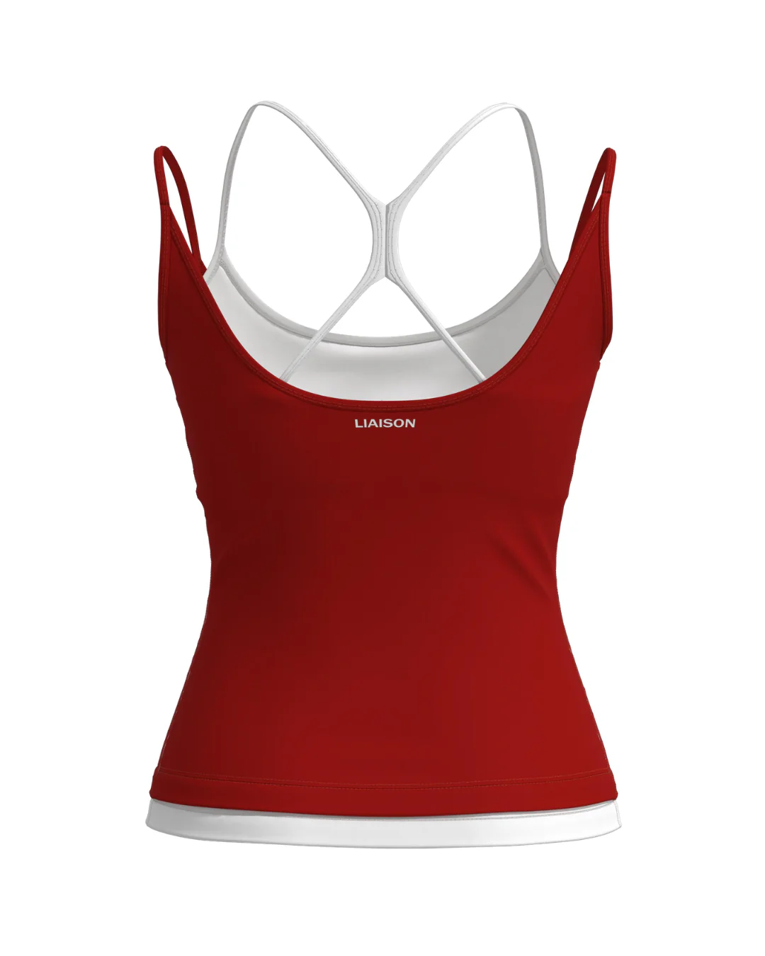 Double Layer Sporty Tank - Kiss & White - Image 3