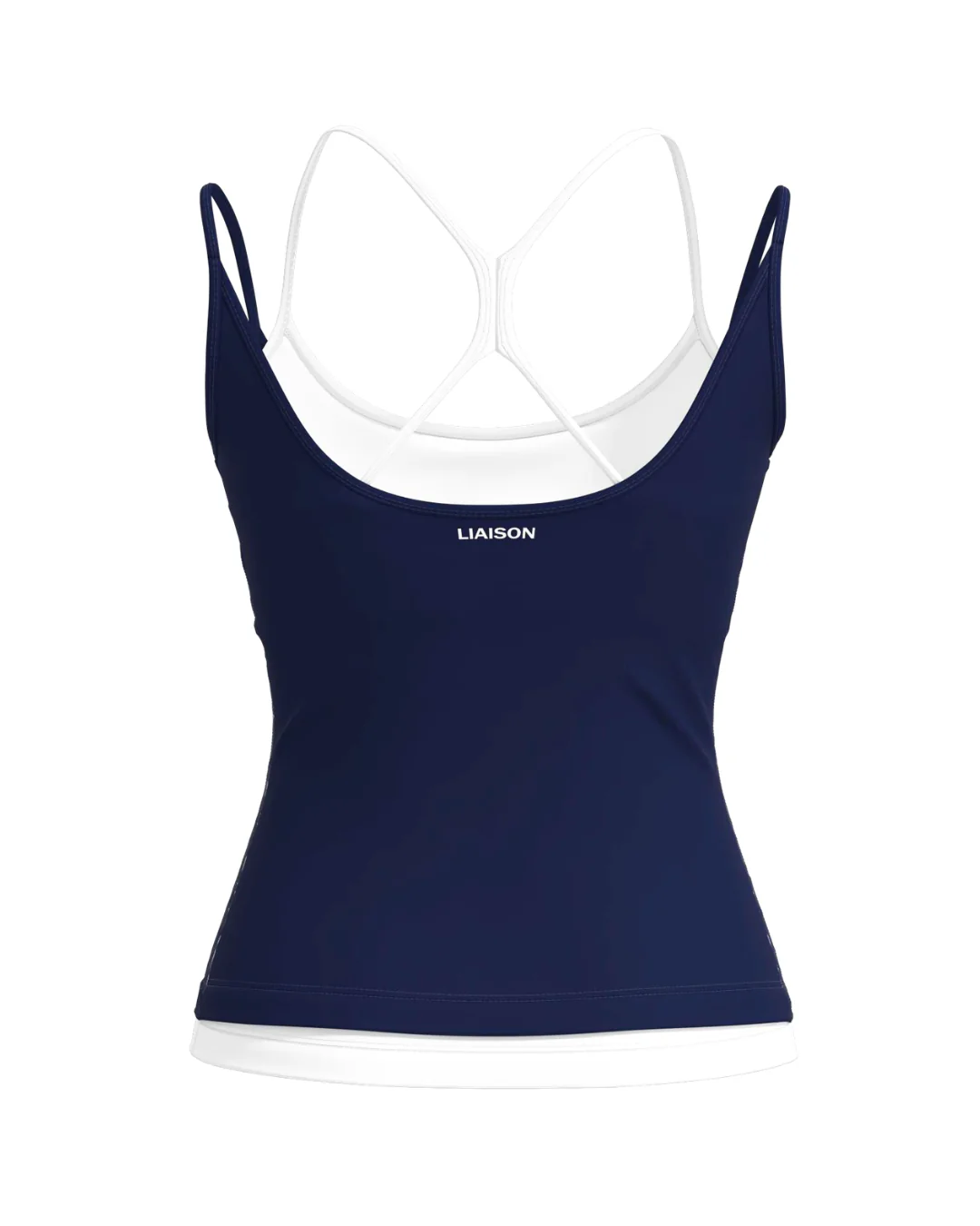 Double Layer Sporty Tank - Navy & White - Image 3