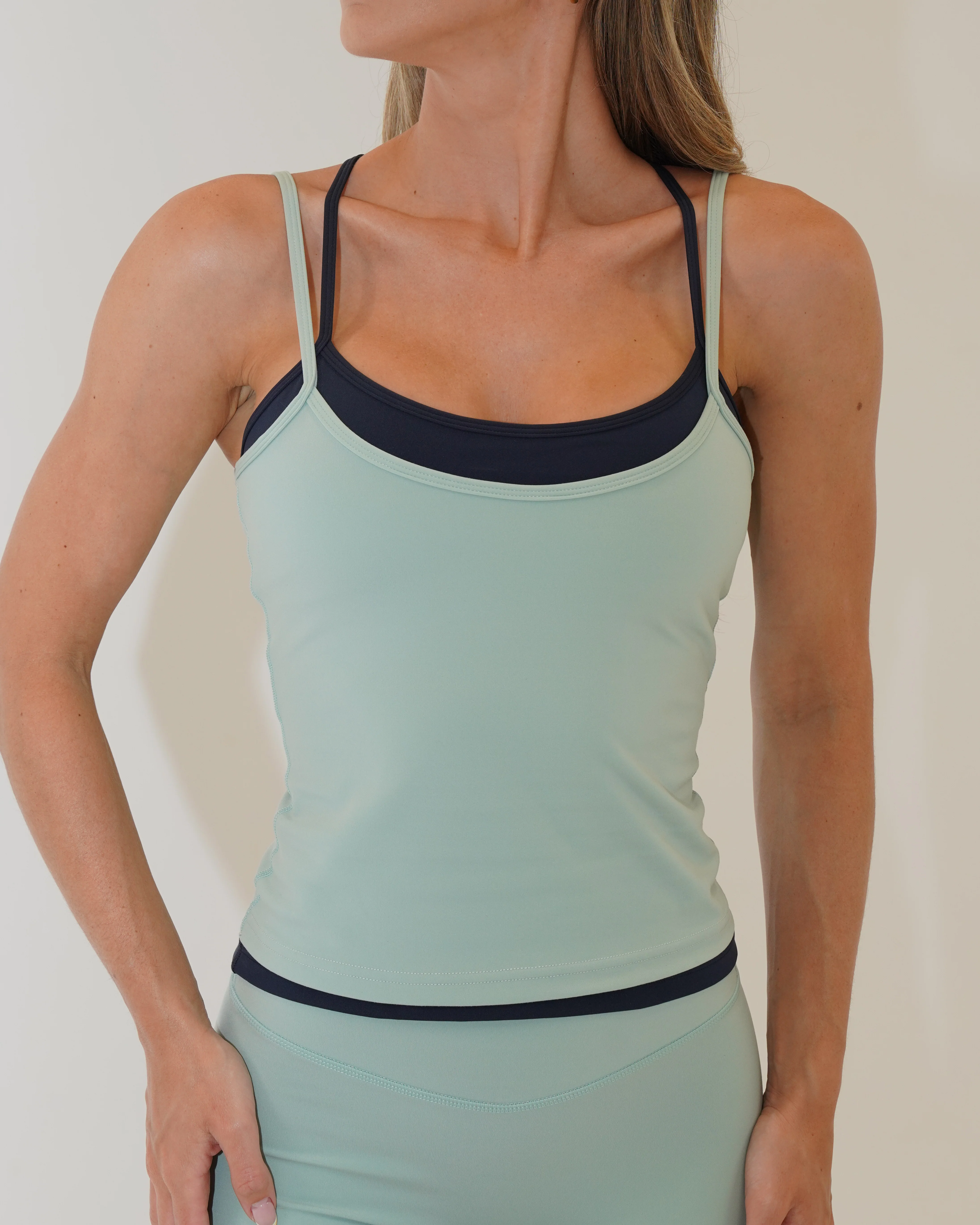 Double Layer Sporty Tank - Sage & Cypress - Image 2