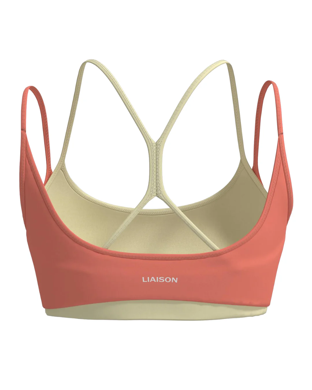 Double Layer Sporty Scoop Bra - Guava & Daylight - Image 3
