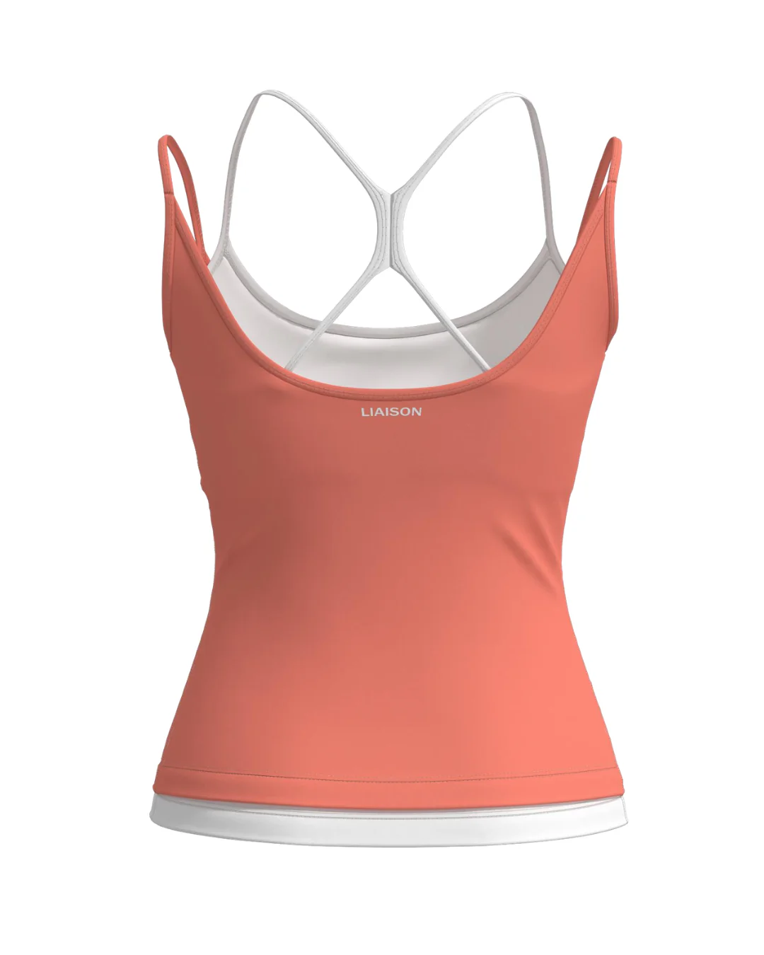 Double Layer Sporty Tank - Guava & White - Image 3