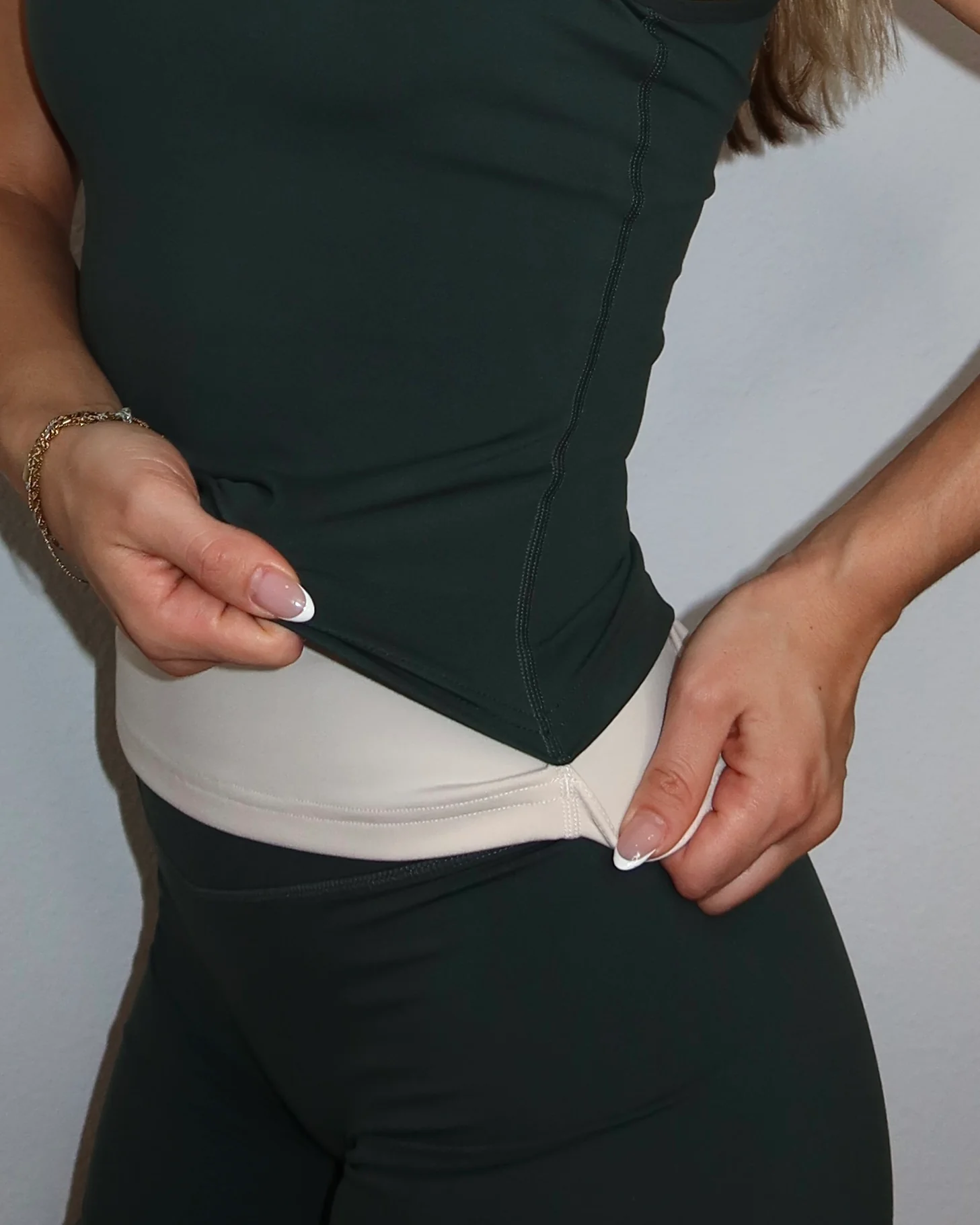 Layered Cross Back Tank - Pine & Sand - Image 5