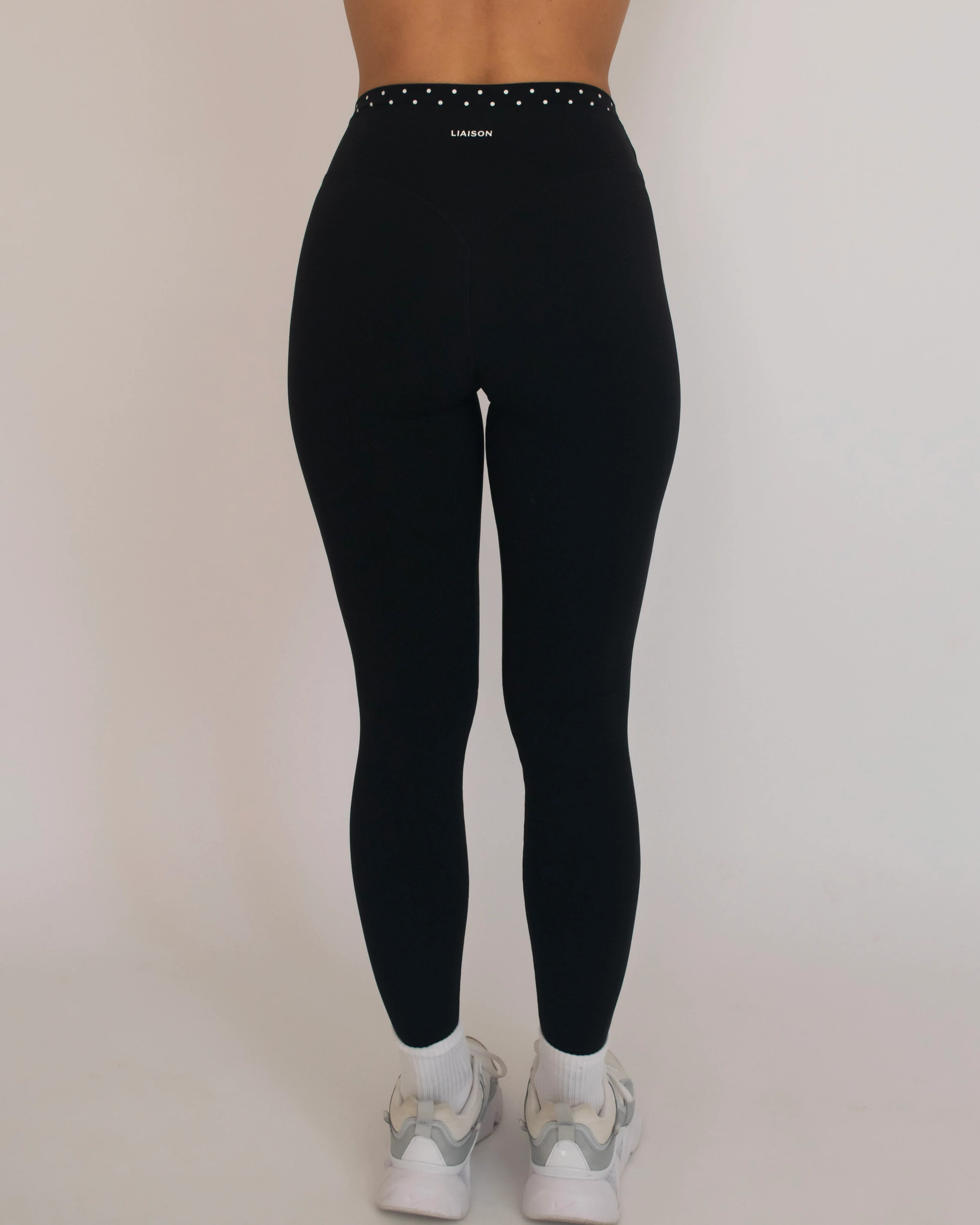 Layered Sculpt Pant - Black & White Polka Dots - Image 4