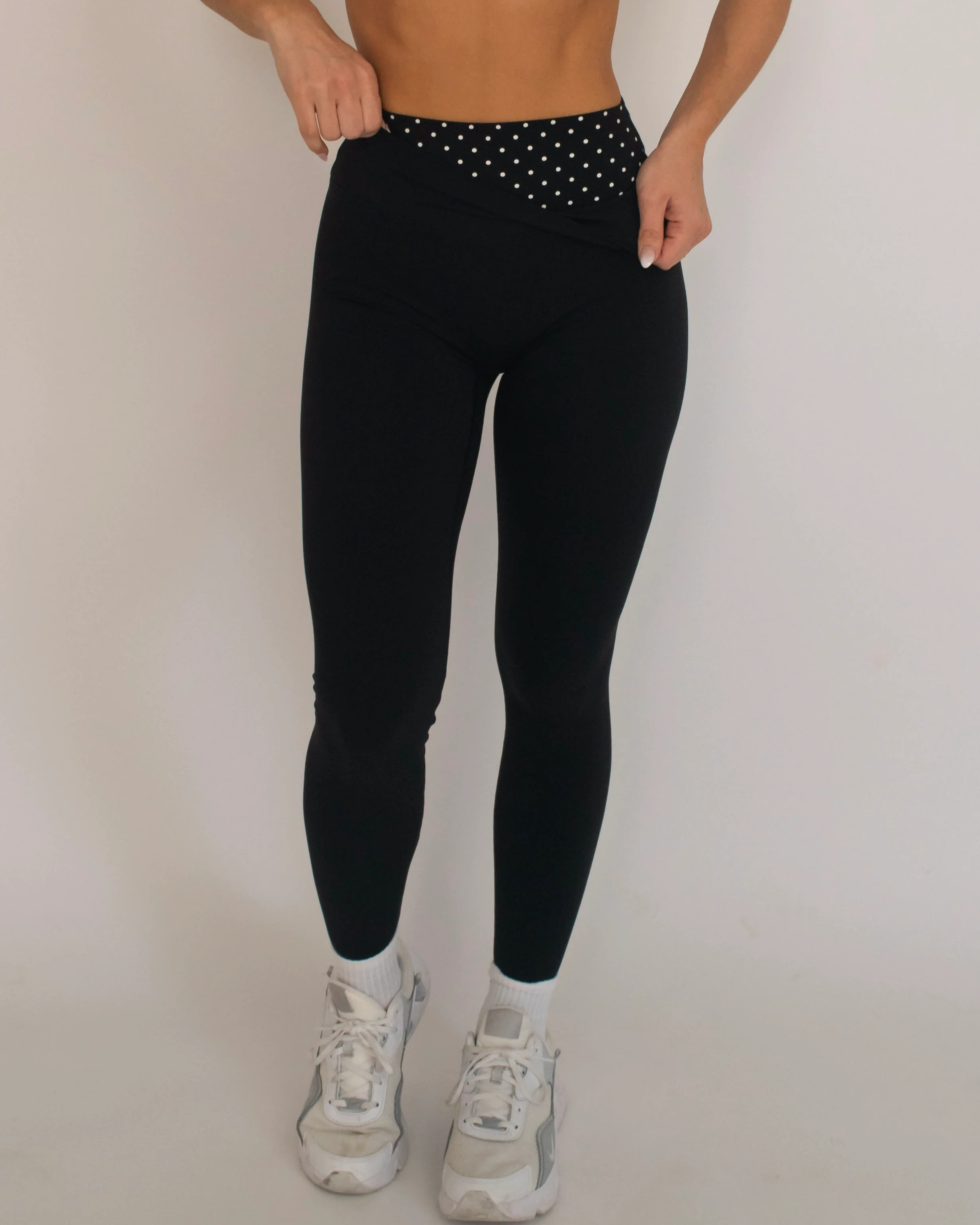 Layered Sculpt Pant - Black & White Polka Dots - Image 5