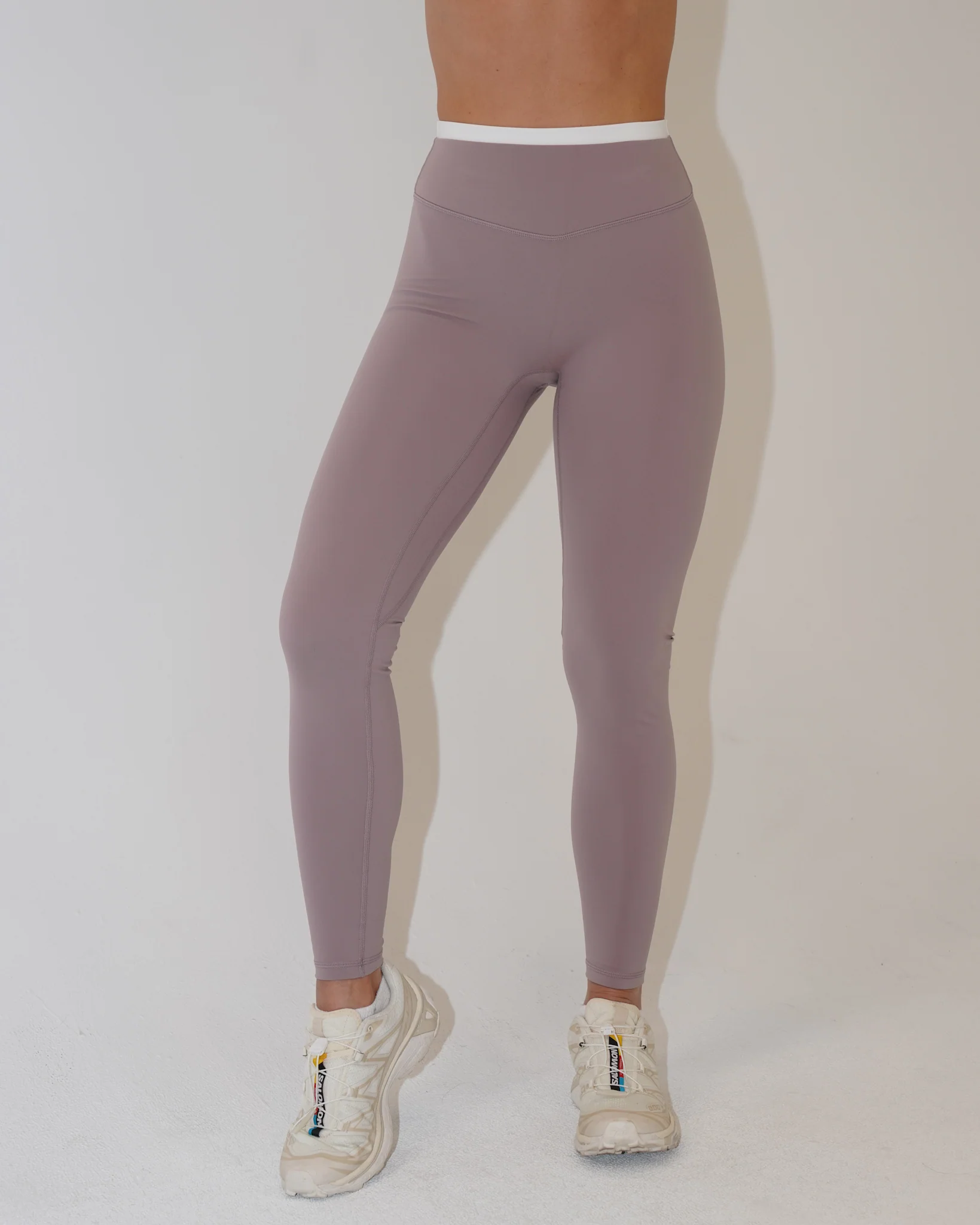 Layered Sculpt Pant - Mauve & White - Image 2