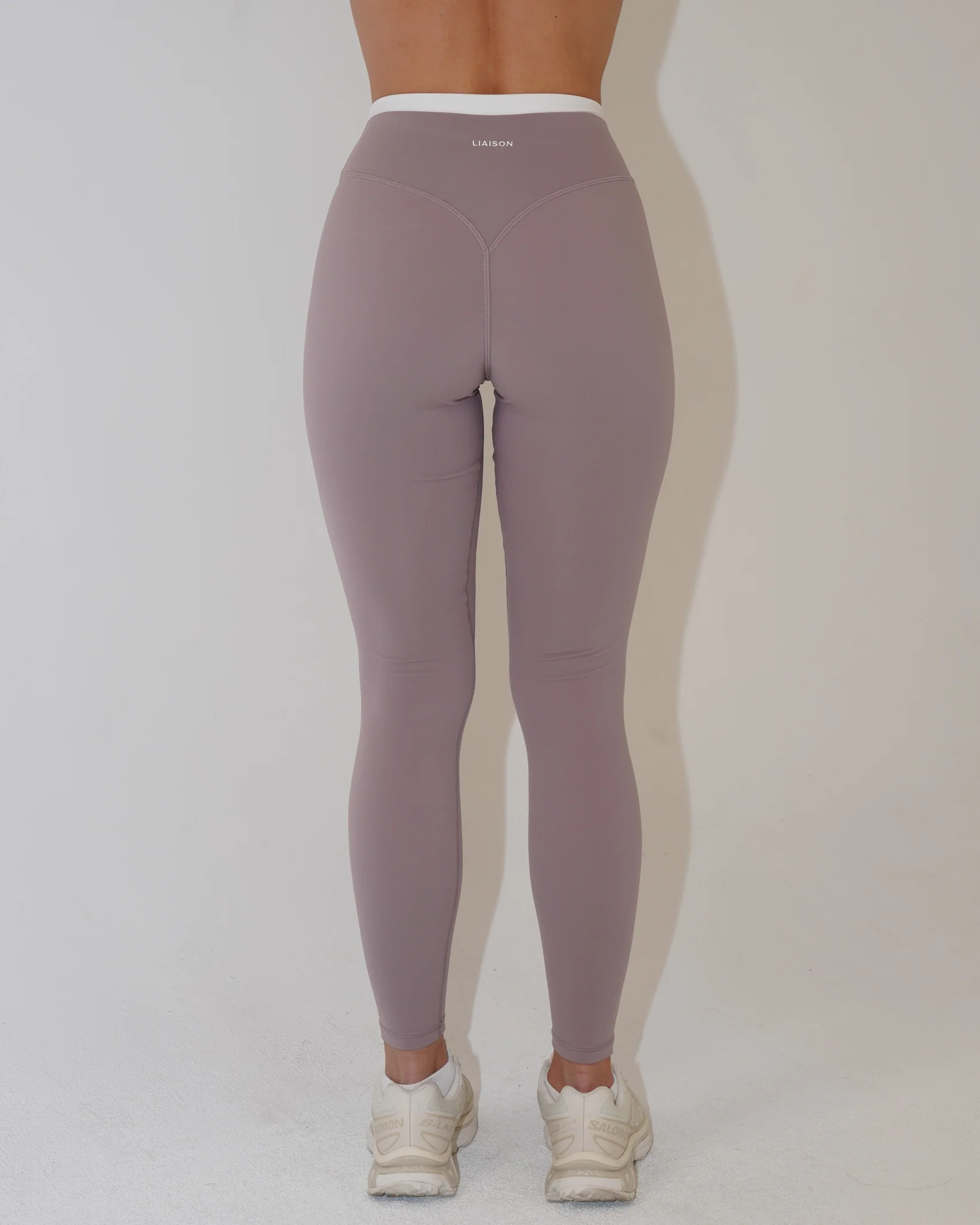 Layered Sculpt Pant - Mauve & White - Image 4