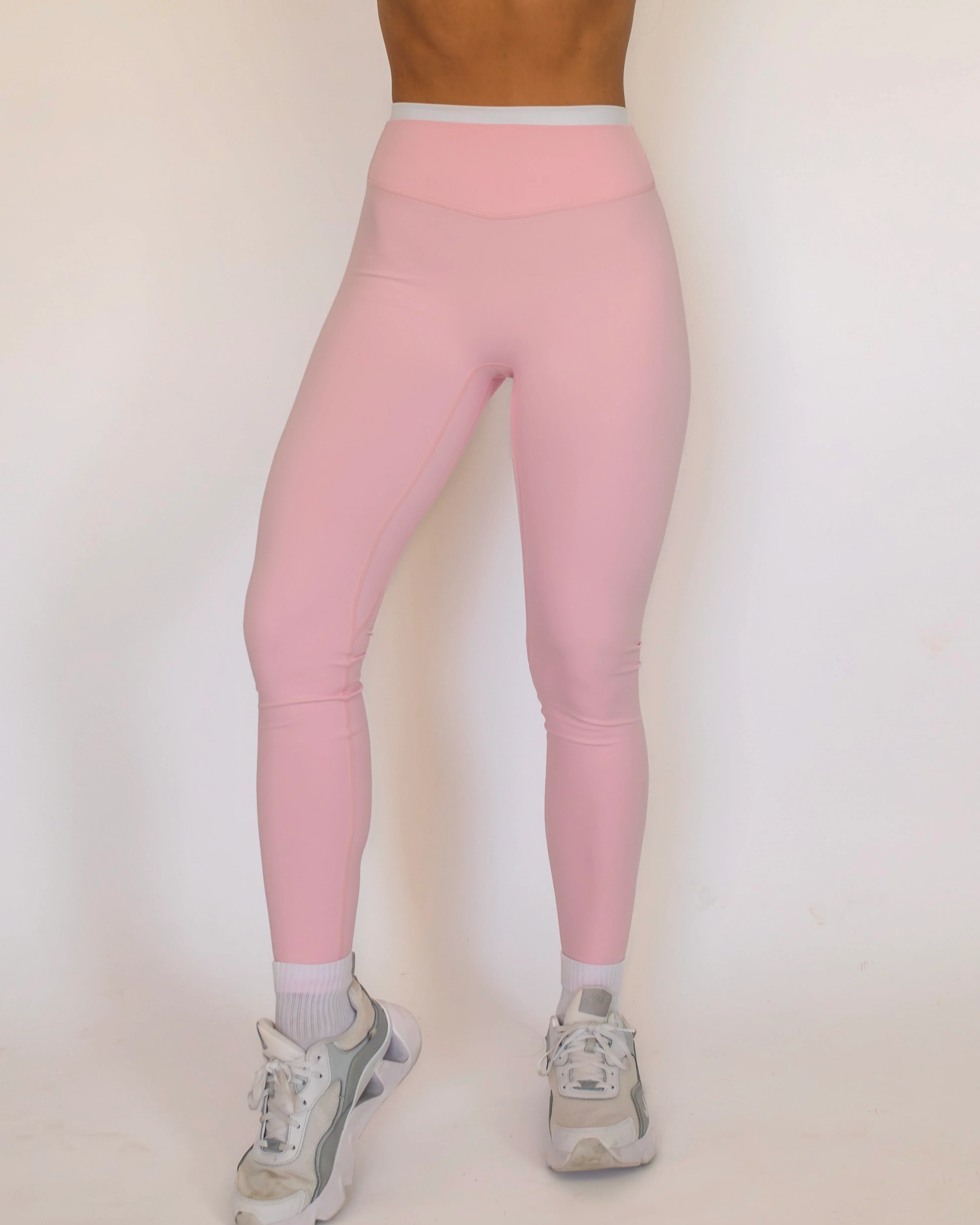Layered Sculpt Pant - Soft Pink & White - Image 2