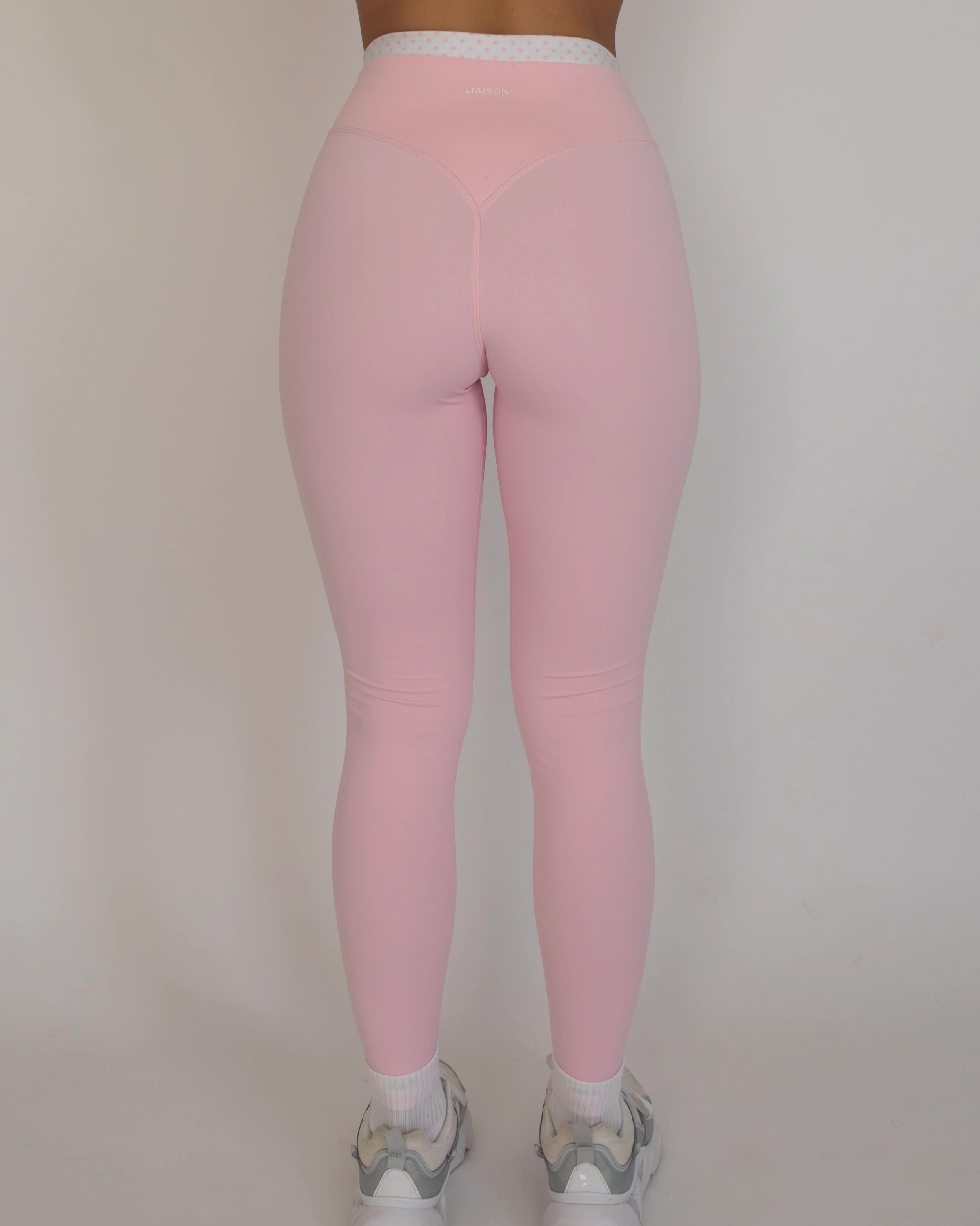 Layered Sculpt Pant - Soft Pink & White Polka Dots - Image 4