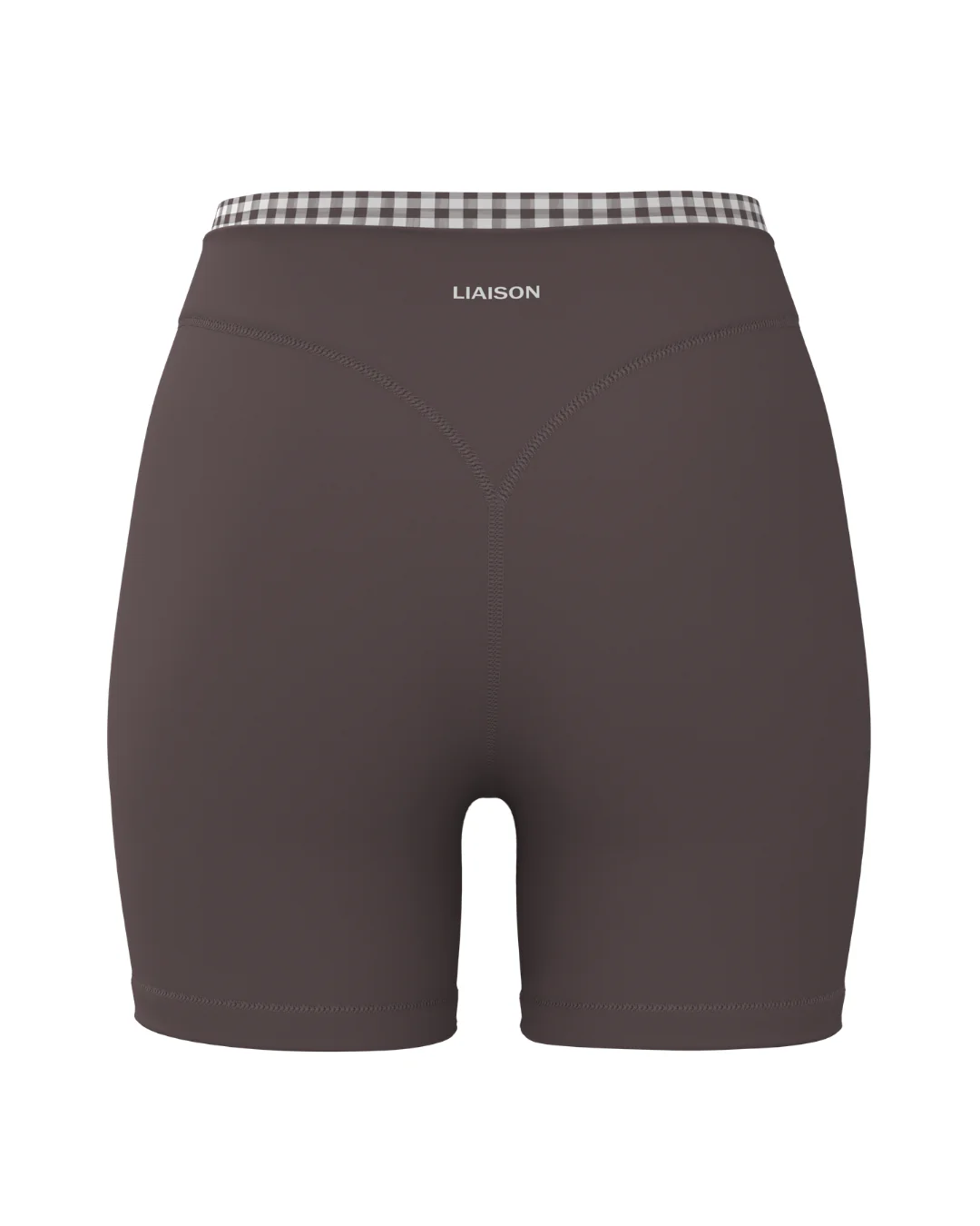 Layered Sculpt Short - Ash Brown & Gingham - Image 2