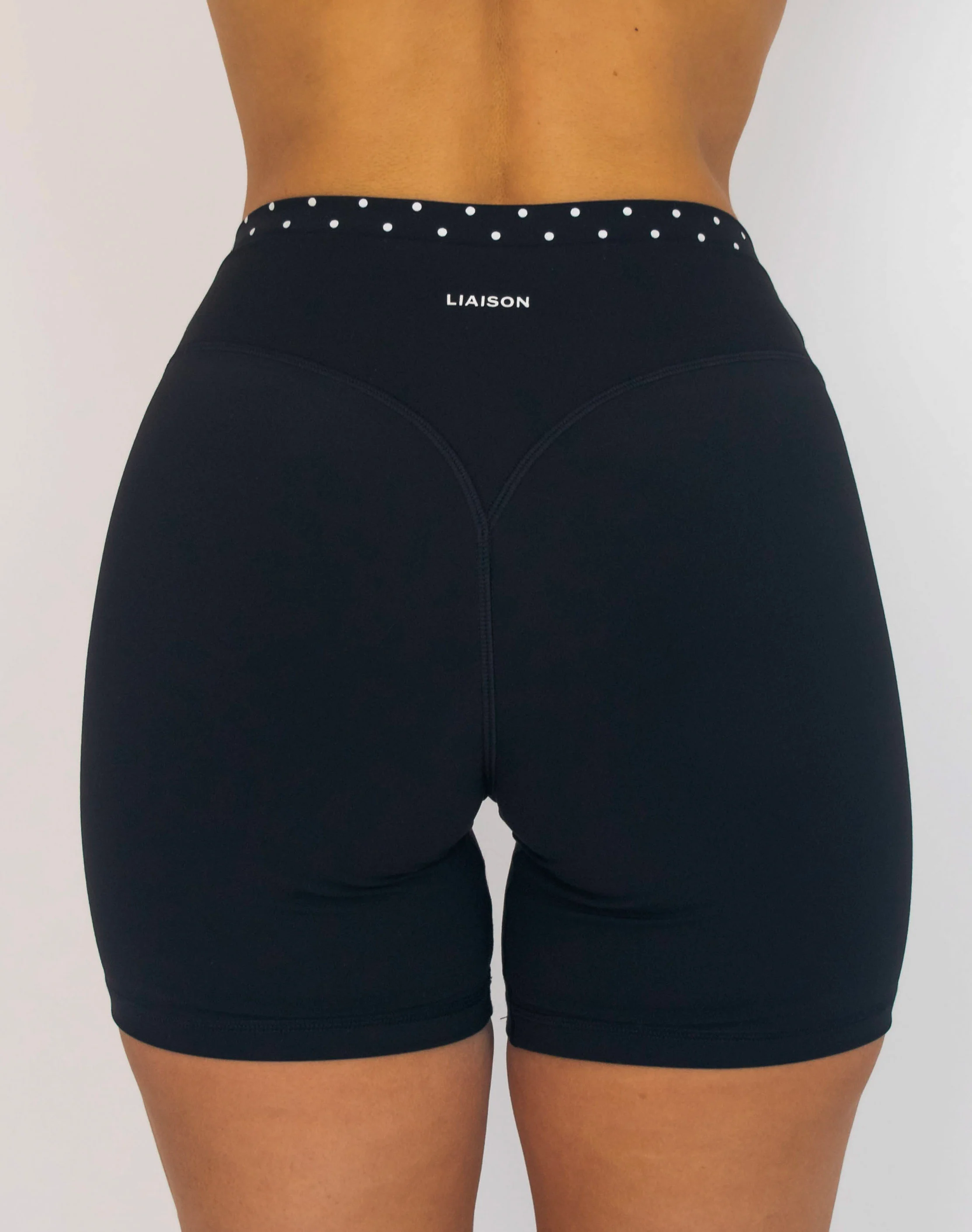 Layered Sculpt Short - Black & White Polka Dots - Image 4