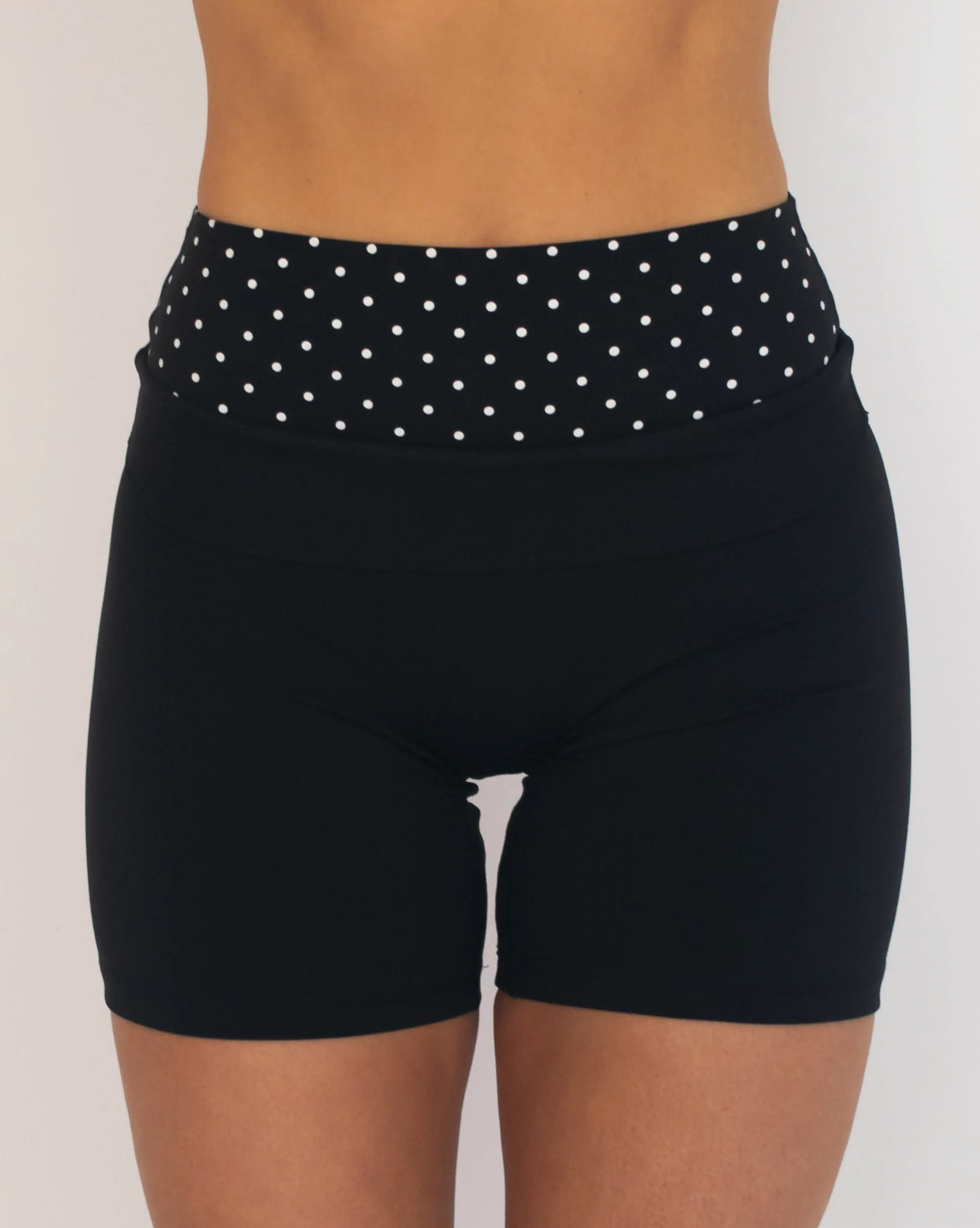 Layered Sculpt Short - Black & White Polka Dots - Image 5