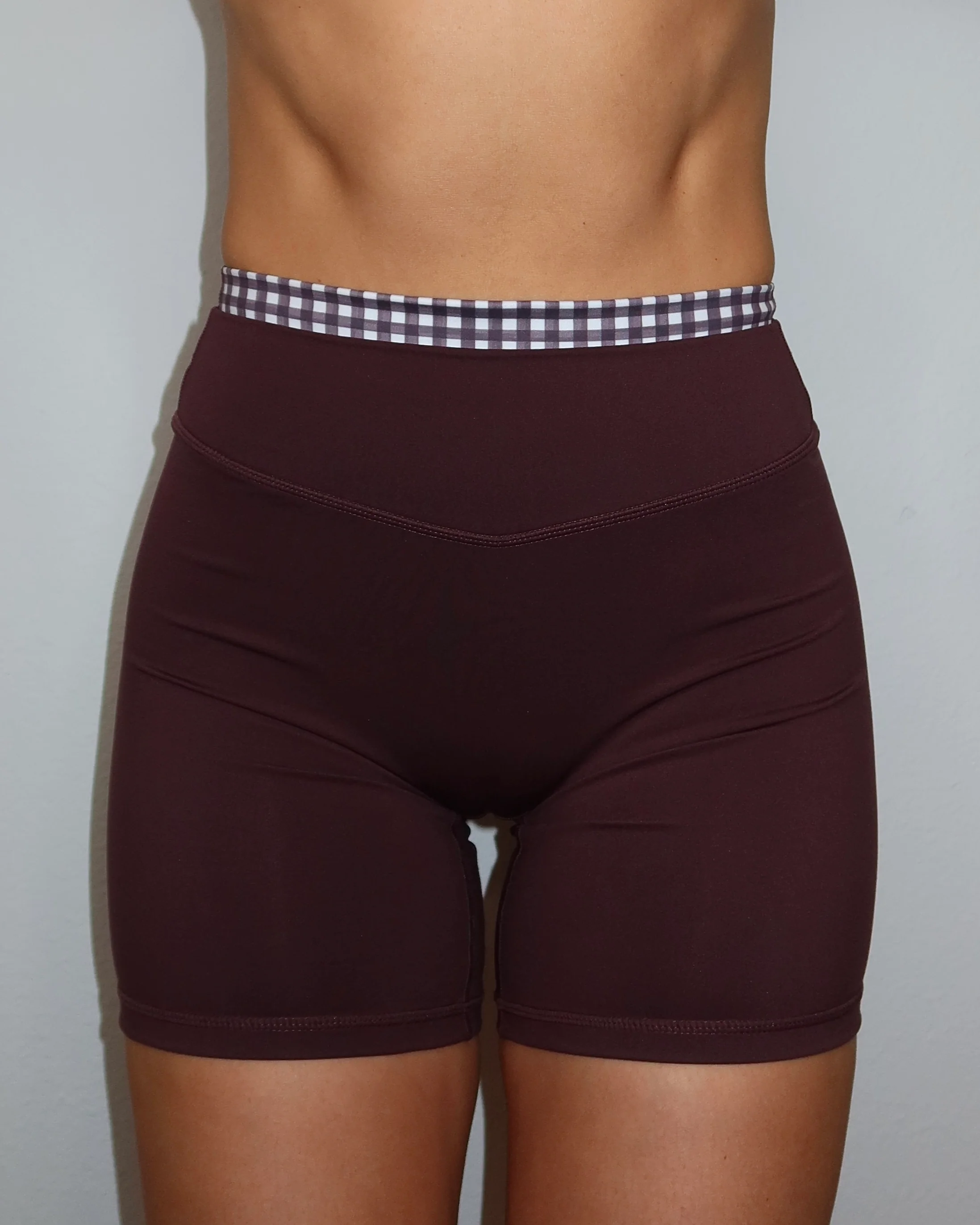 Layered Sculpt Short - Chocolate Cherry & Gingham
