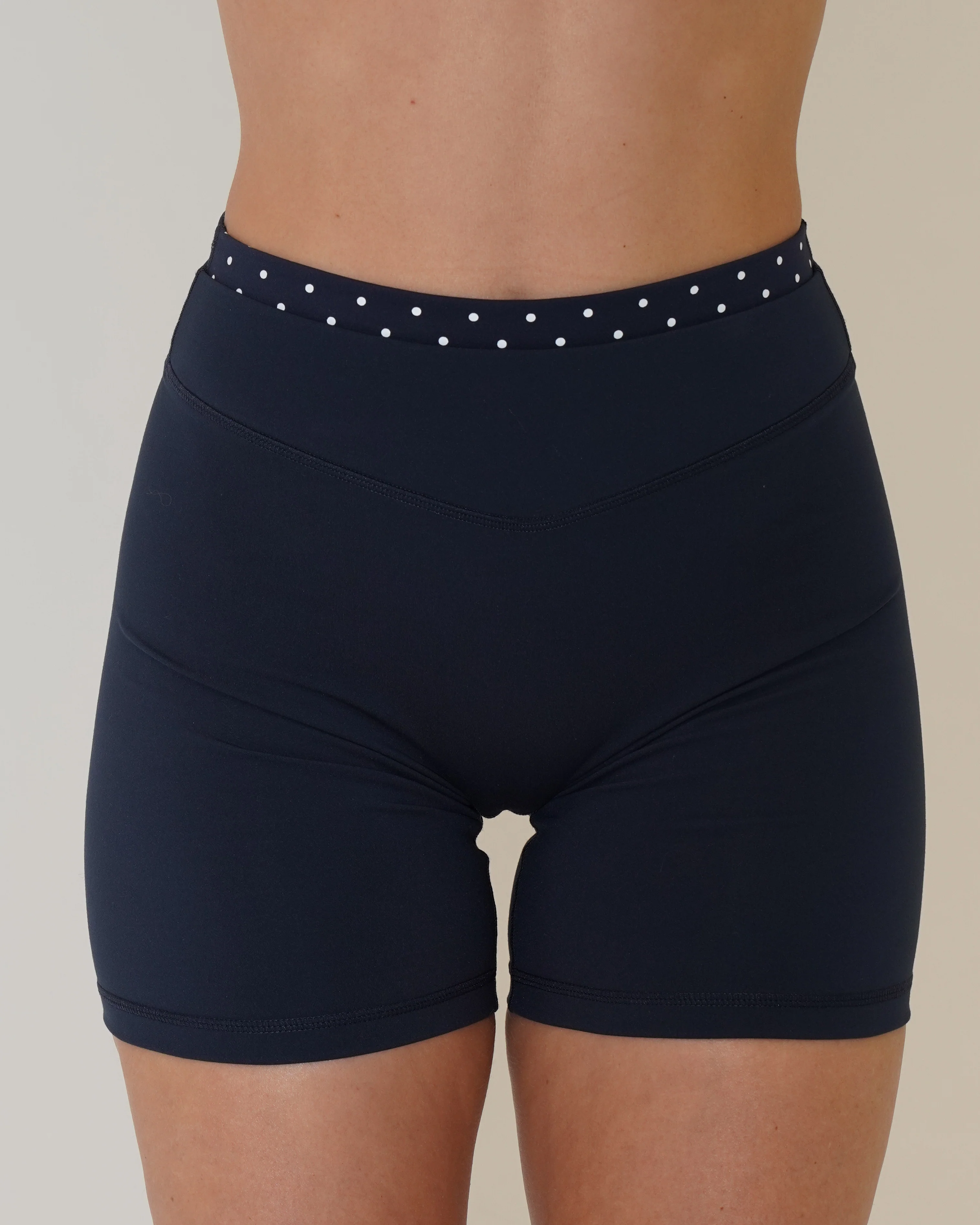 Layered Sculpt Short - Cypress & White Polka Dots - Image 2