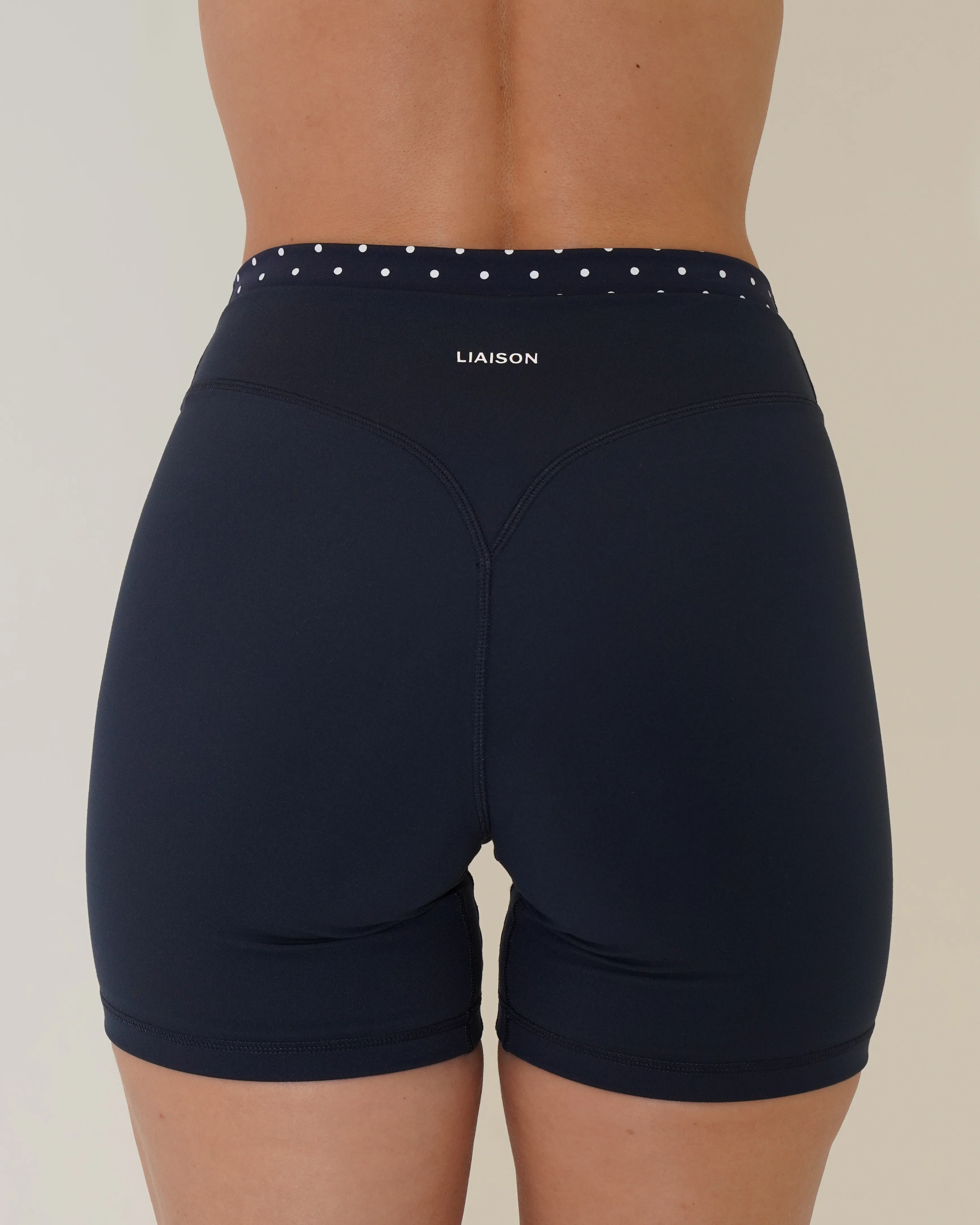 Layered Sculpt Short - Cypress & White Polka Dots - Image 4
