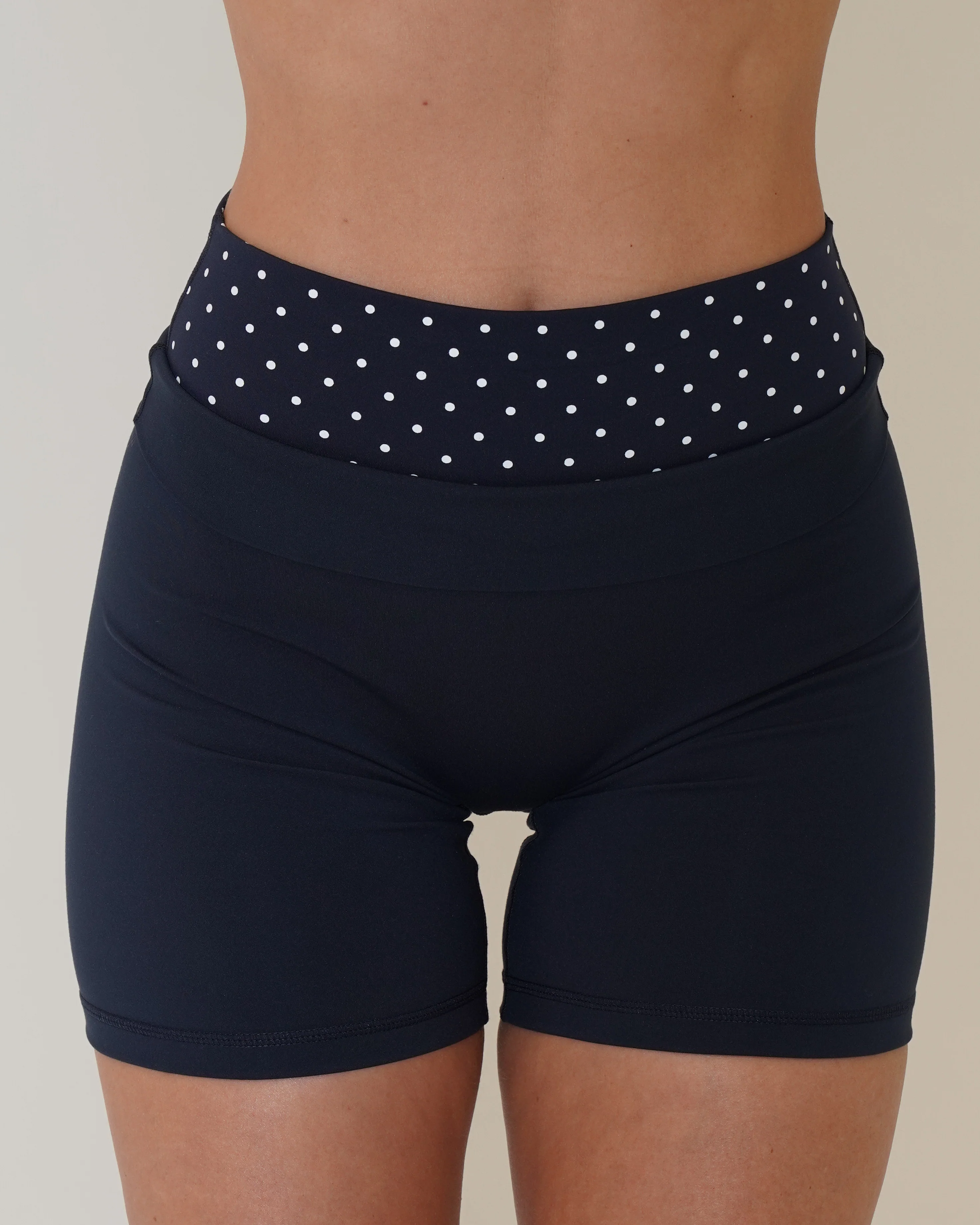 Layered Sculpt Short - Cypress & White Polka Dots - Image 5