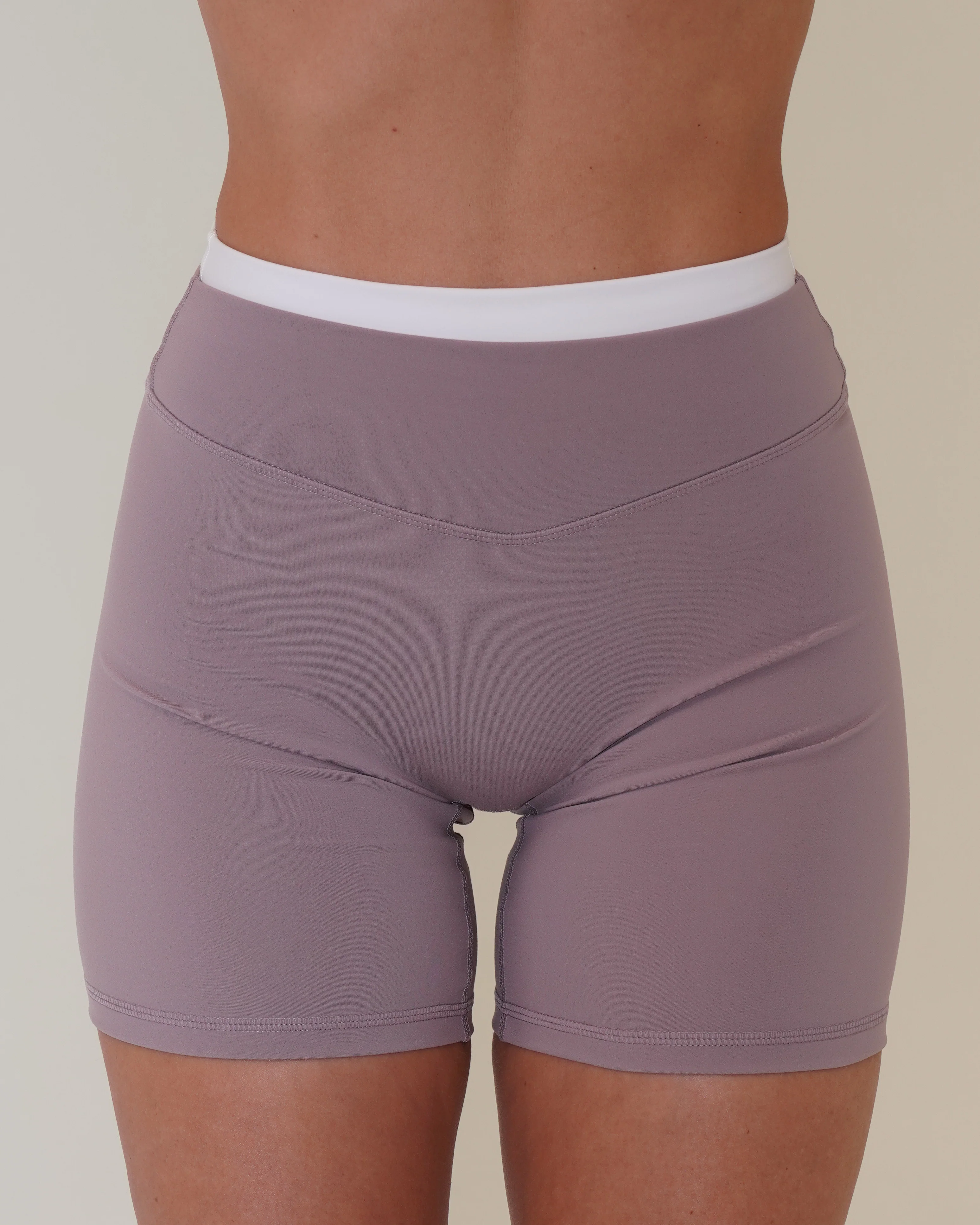 Layered Sculpt Short - Mauve & White - Image 2