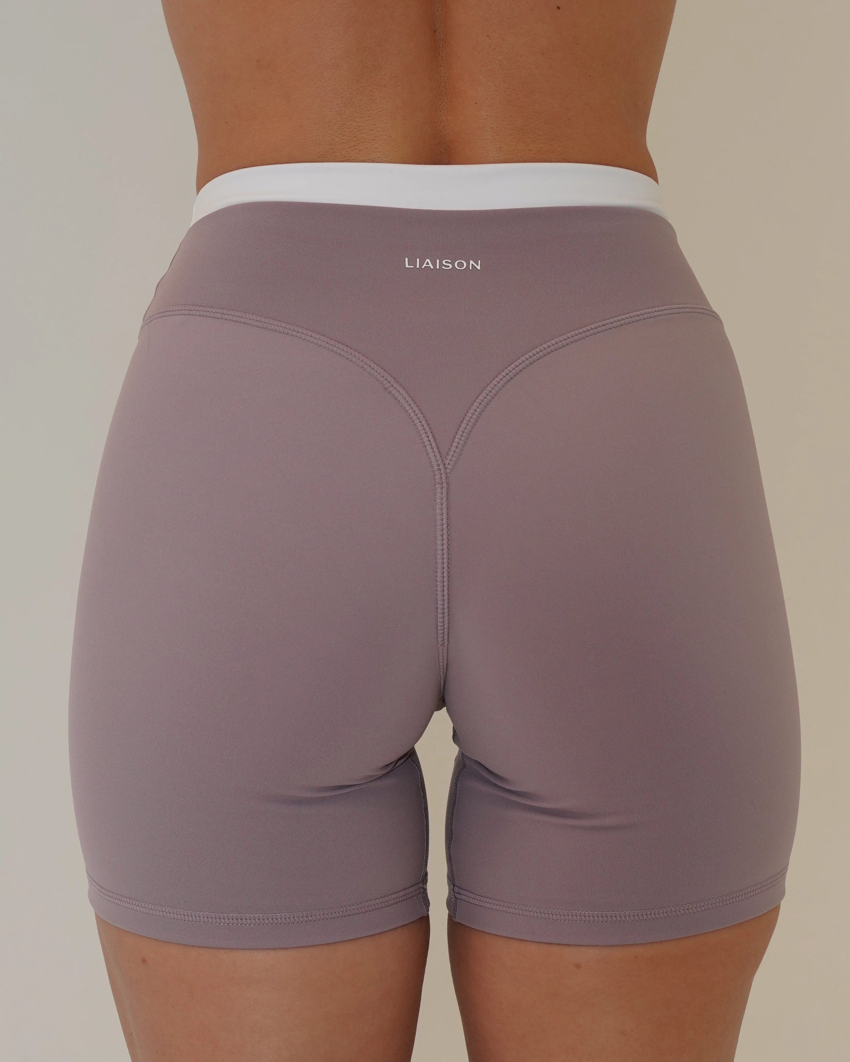 Layered Sculpt Short - Mauve & White - Image 4
