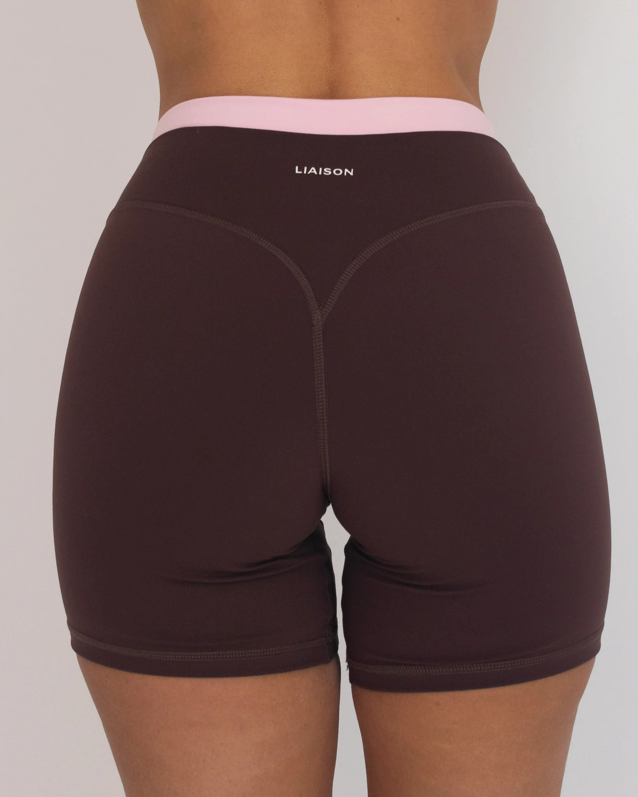 Layered Sculpt Short - Mocha Brown & Soft Pink - Image 4