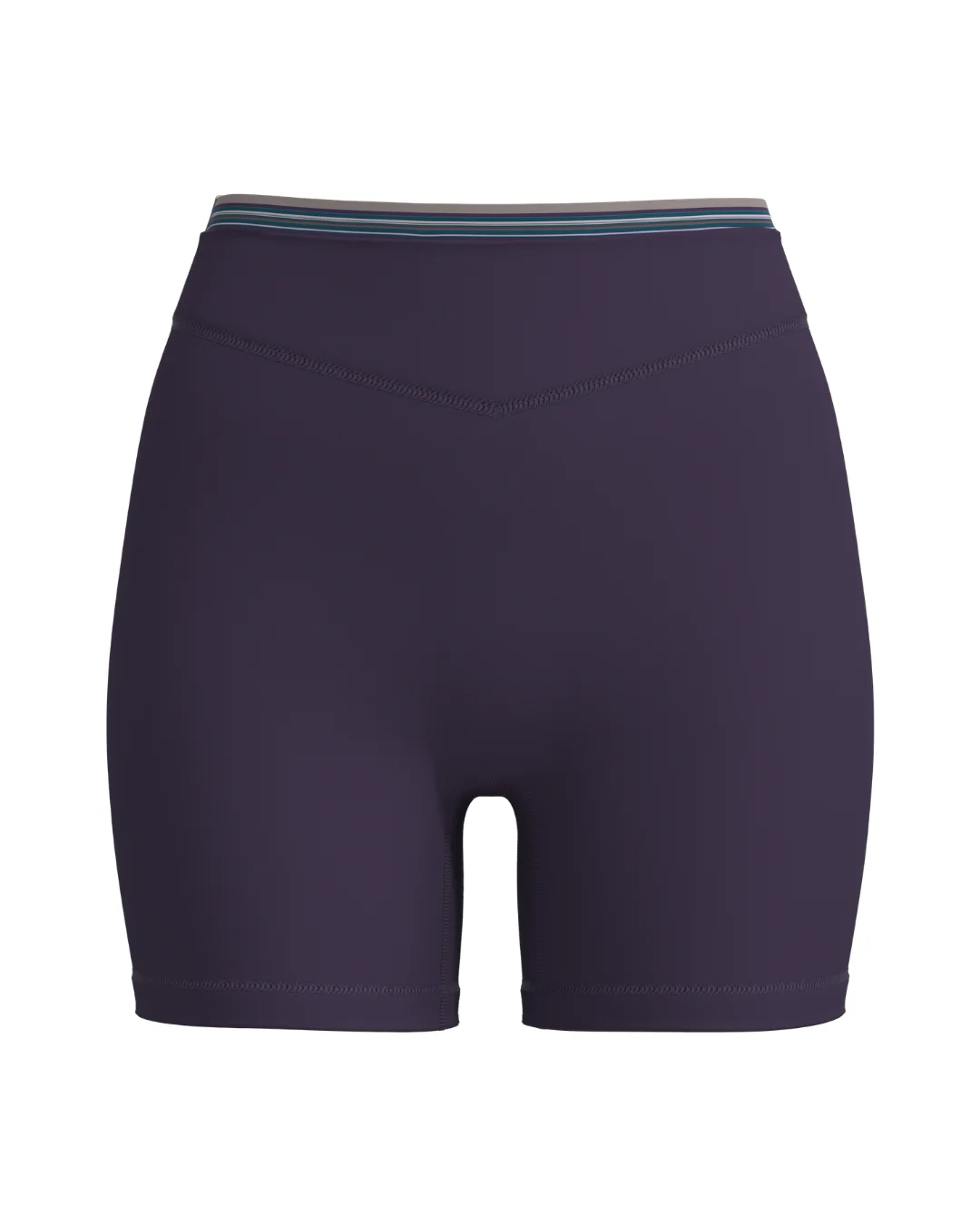 Layered Sculpt Short - Plum & Teal + Plum Stripes