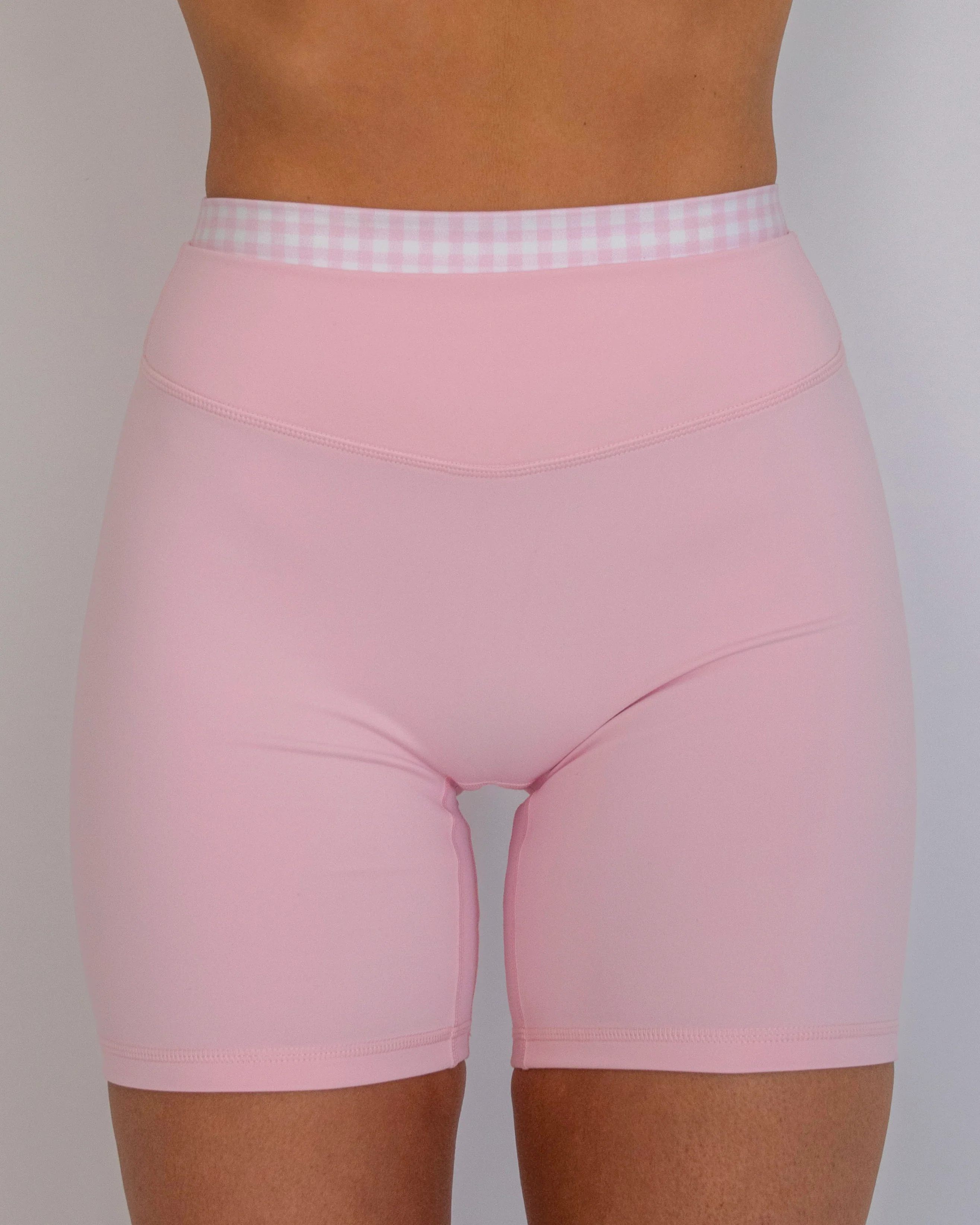 Layered Sculpt Short - Soft Pink & Gingham - Image 2
