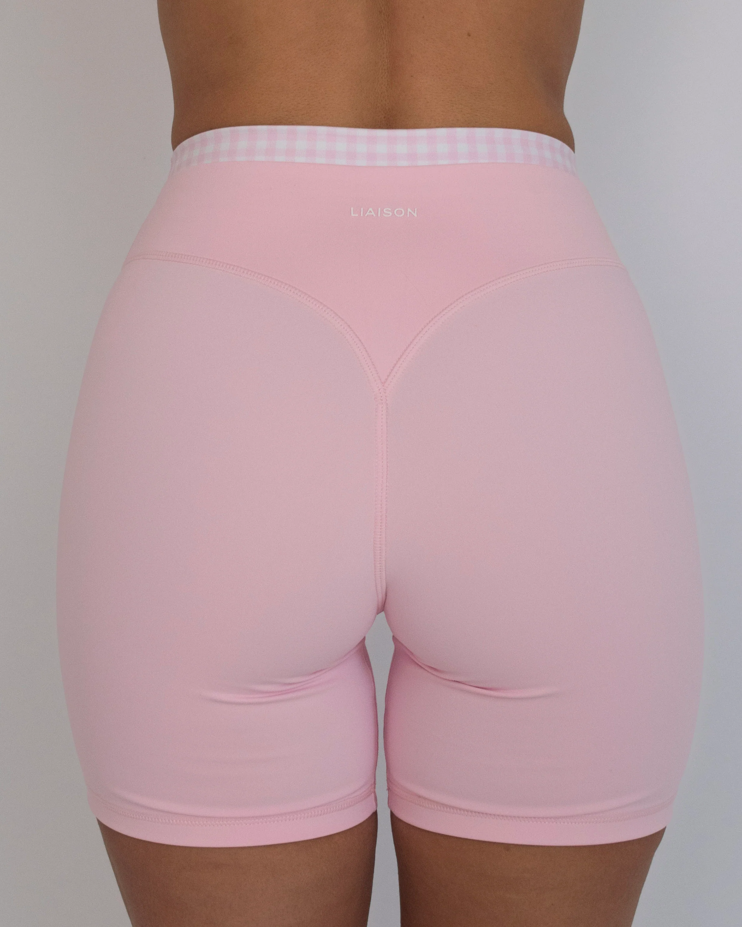Layered Sculpt Short - Soft Pink & Gingham - Image 4