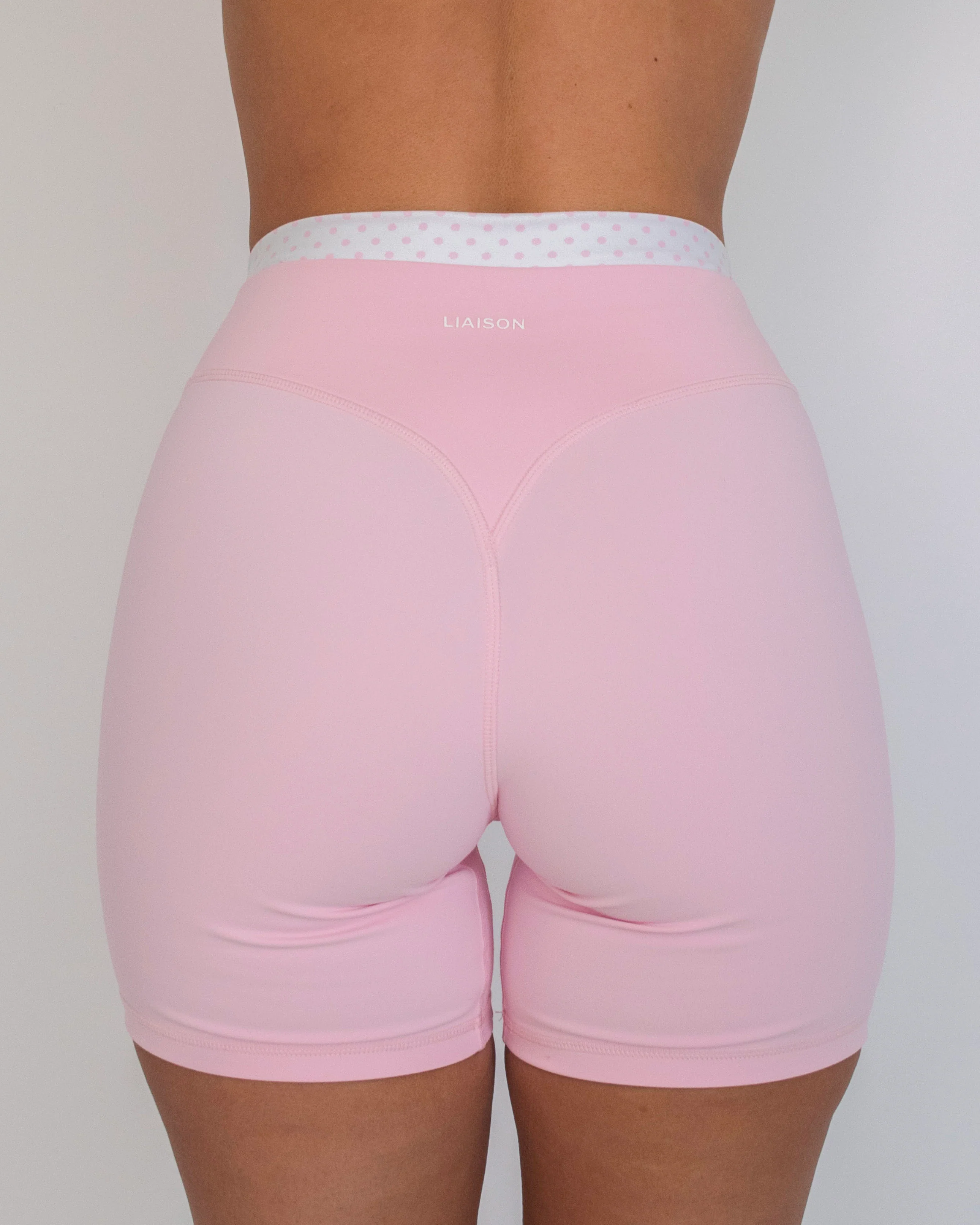 Layered Sculpt Short - Soft Pink & White Polka Dots - Image 4