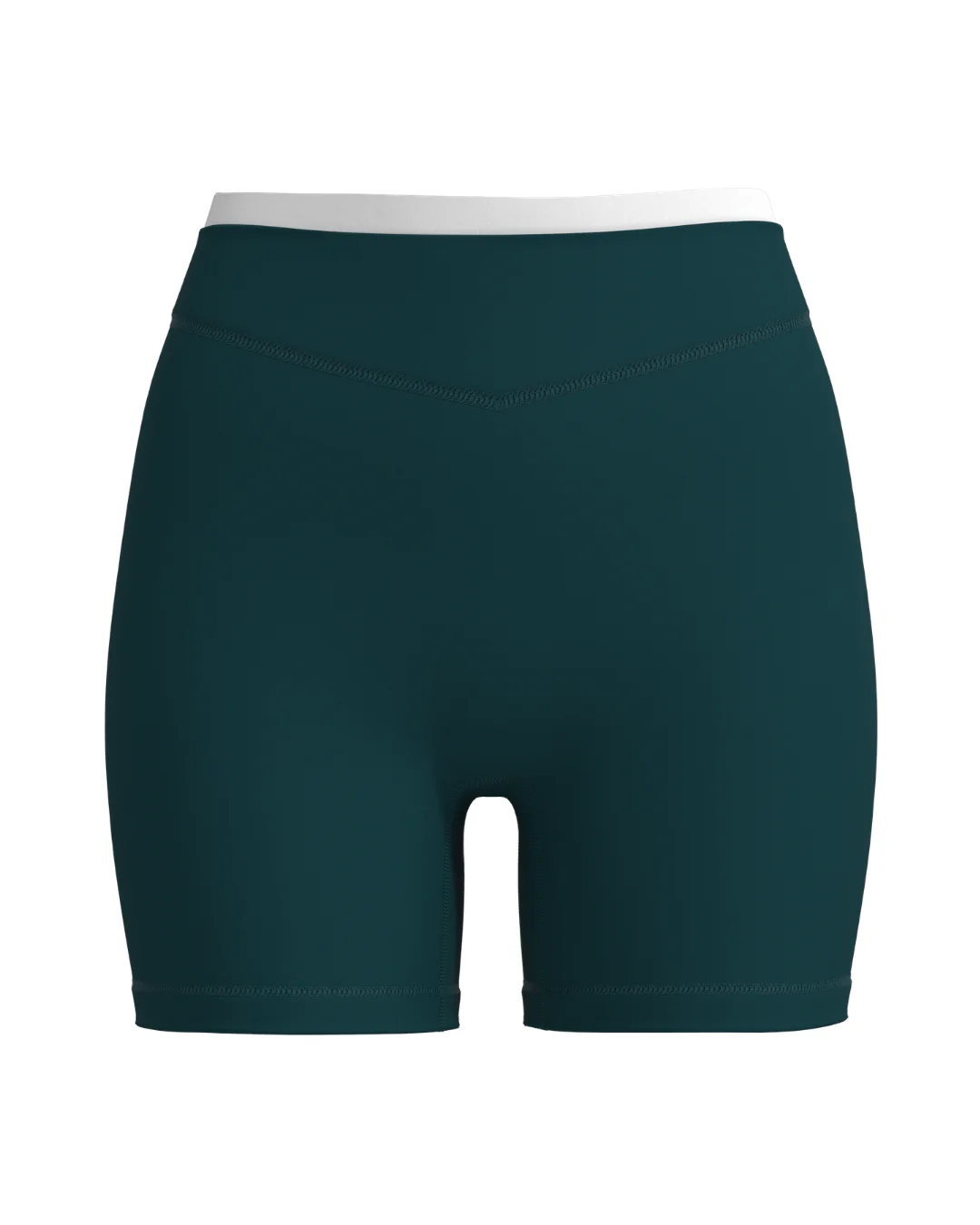 Layered Sculpt Short (text logo) - Deep Teal & White