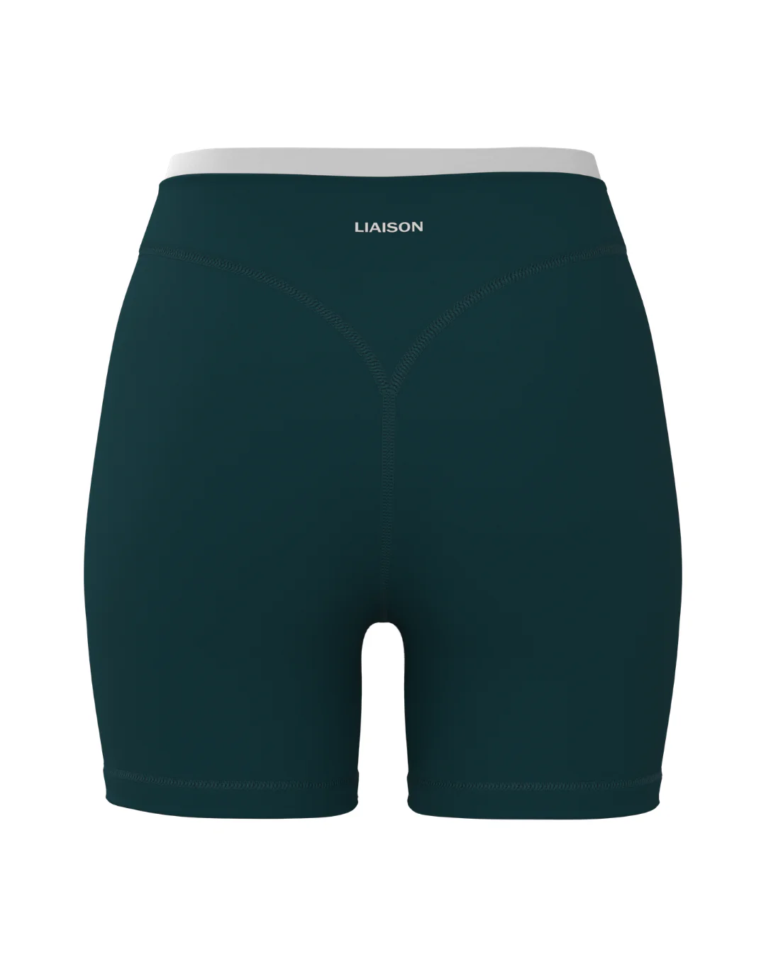 Layered Sculpt Short (text logo) - Deep Teal & White - Image 2