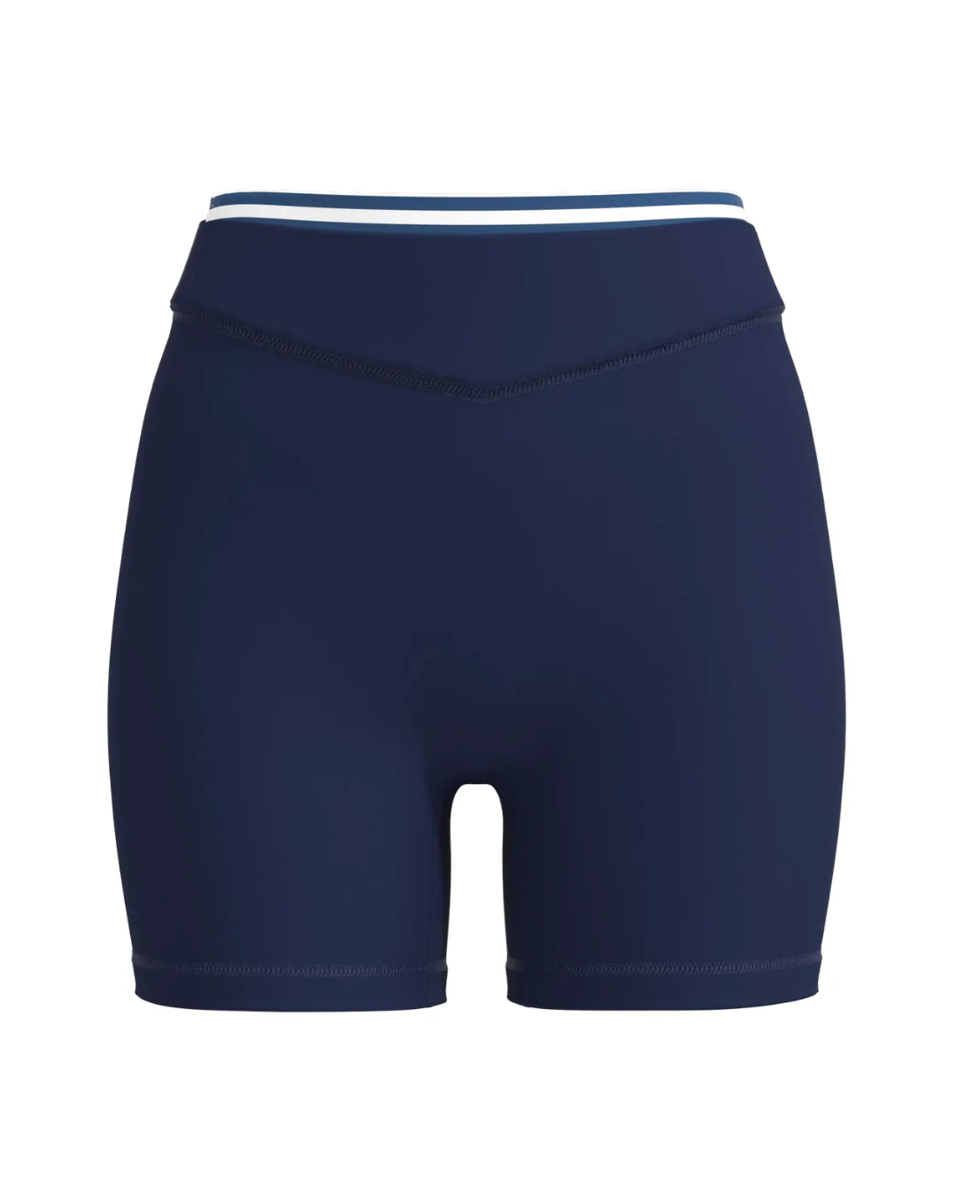Layered Sculpt Short - Navy & Stripes