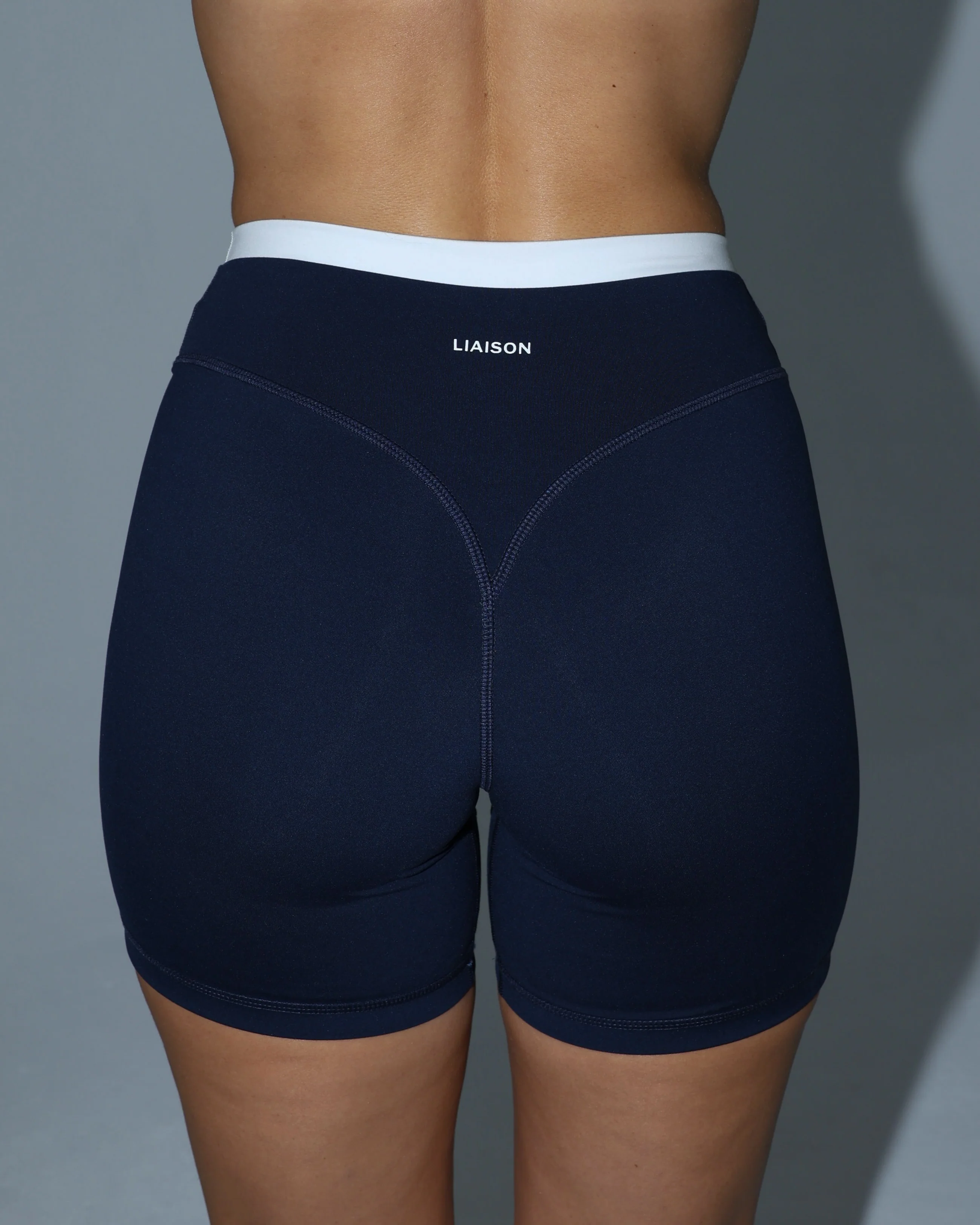 Layered Sculpt Short - Navy & White - Image 4